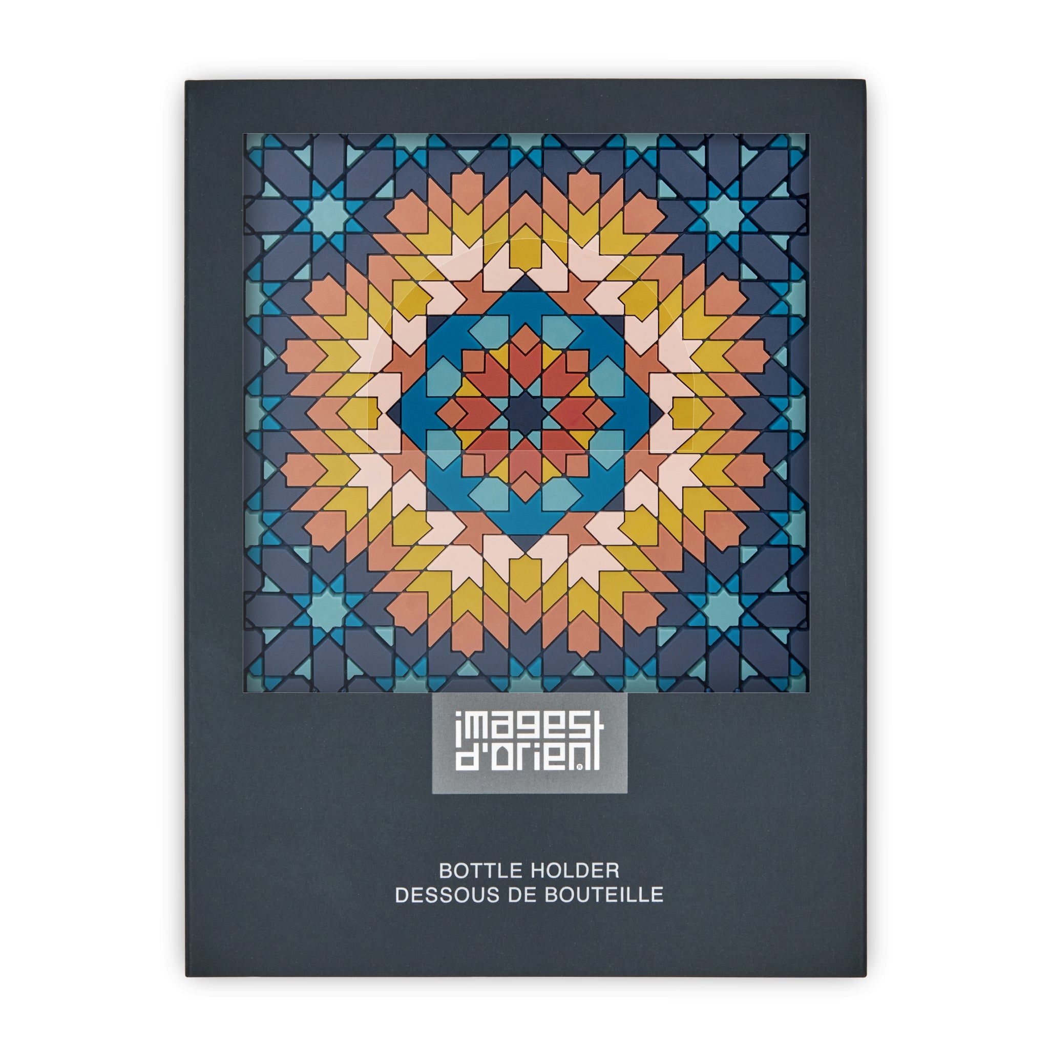 Images D'Orient Bottle Holder Beryte Teal PVC 11x11cm 4.3x4.3inches Packaging Front BOT-110351