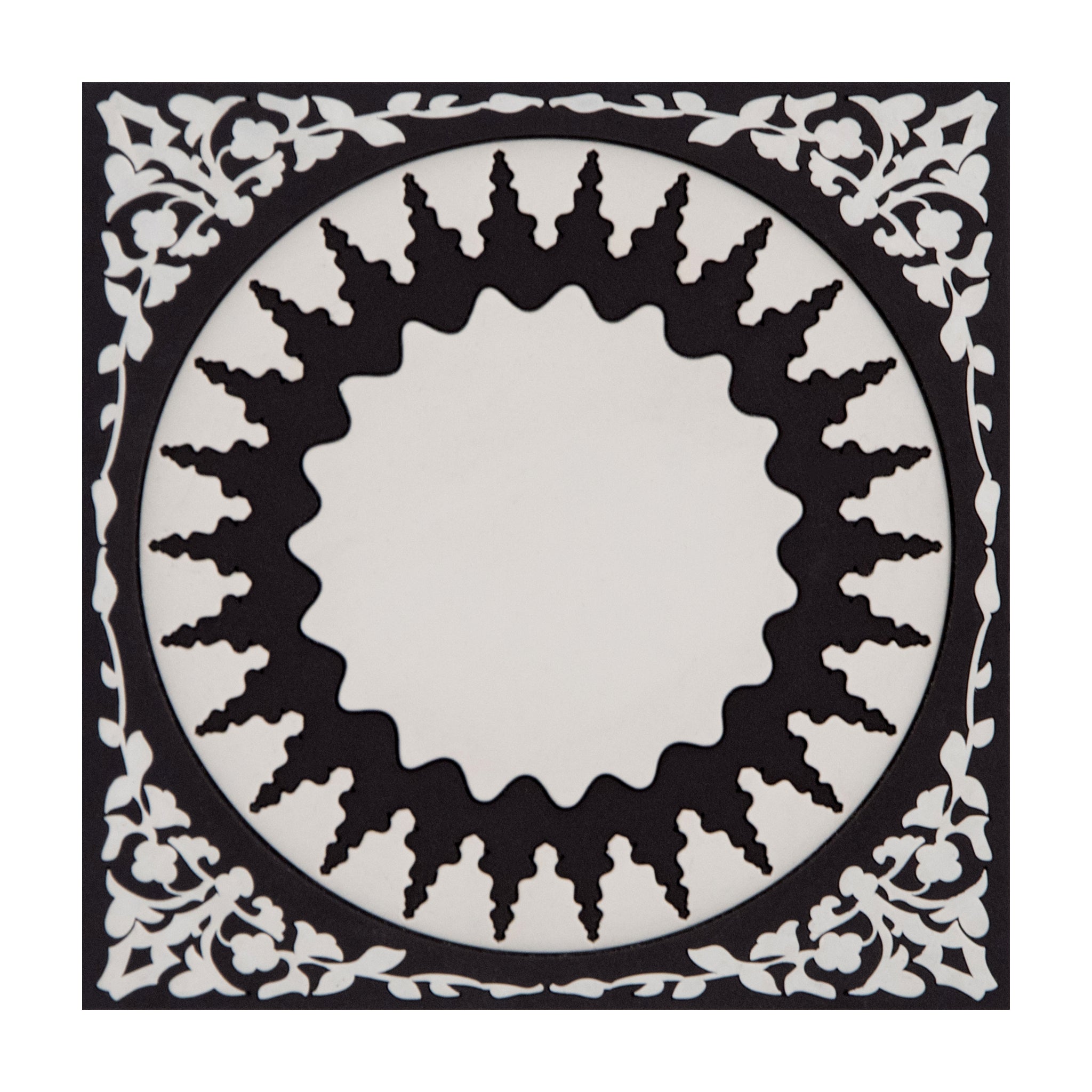 Images D'Orient Bottle Holder Mosaic Black White PVC 11x11cm 4.3x4.3inches BOT-112071