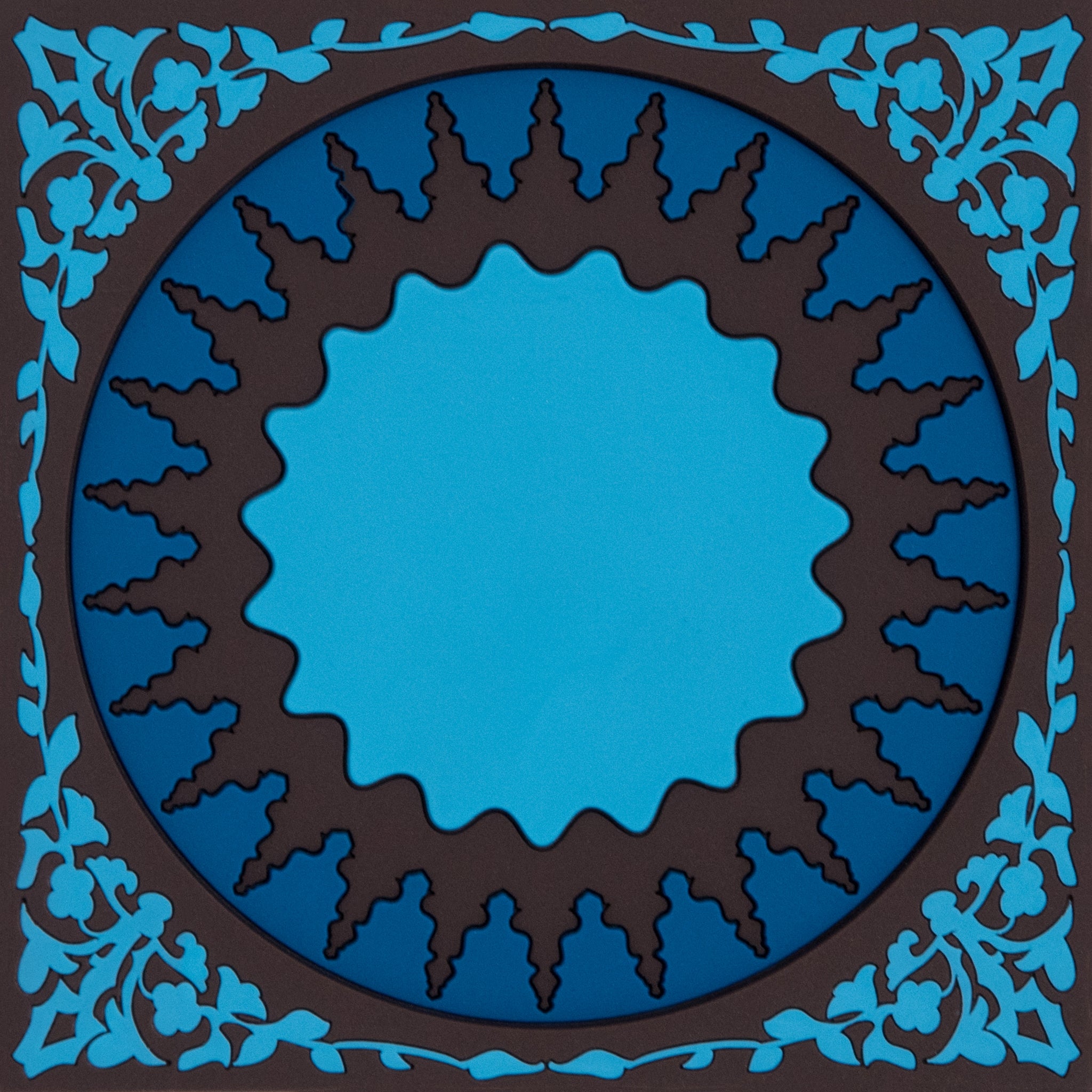 Images D'Orient Bottle Holder Mosaic Blue PVC 11x11cm 4.3x4.3inches BOT-110071