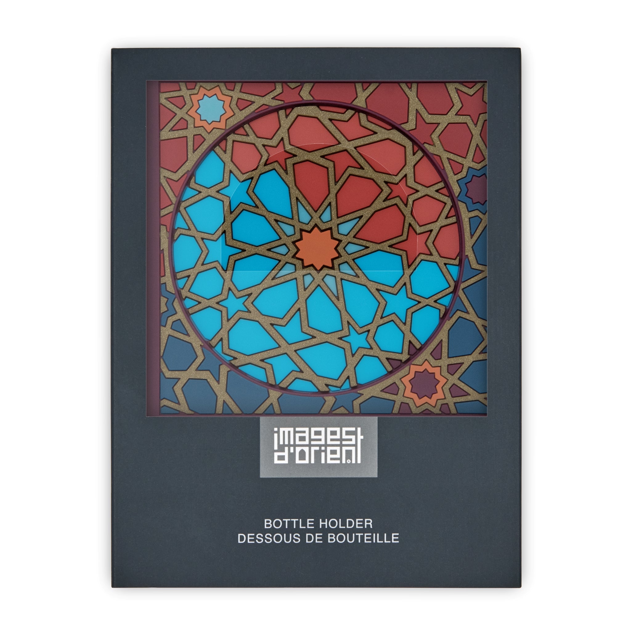 Images D'Orient Bottle Holder Moucharabieh PVC 11x11cm 4.3x4.3inches Packaging Front BOT-110011