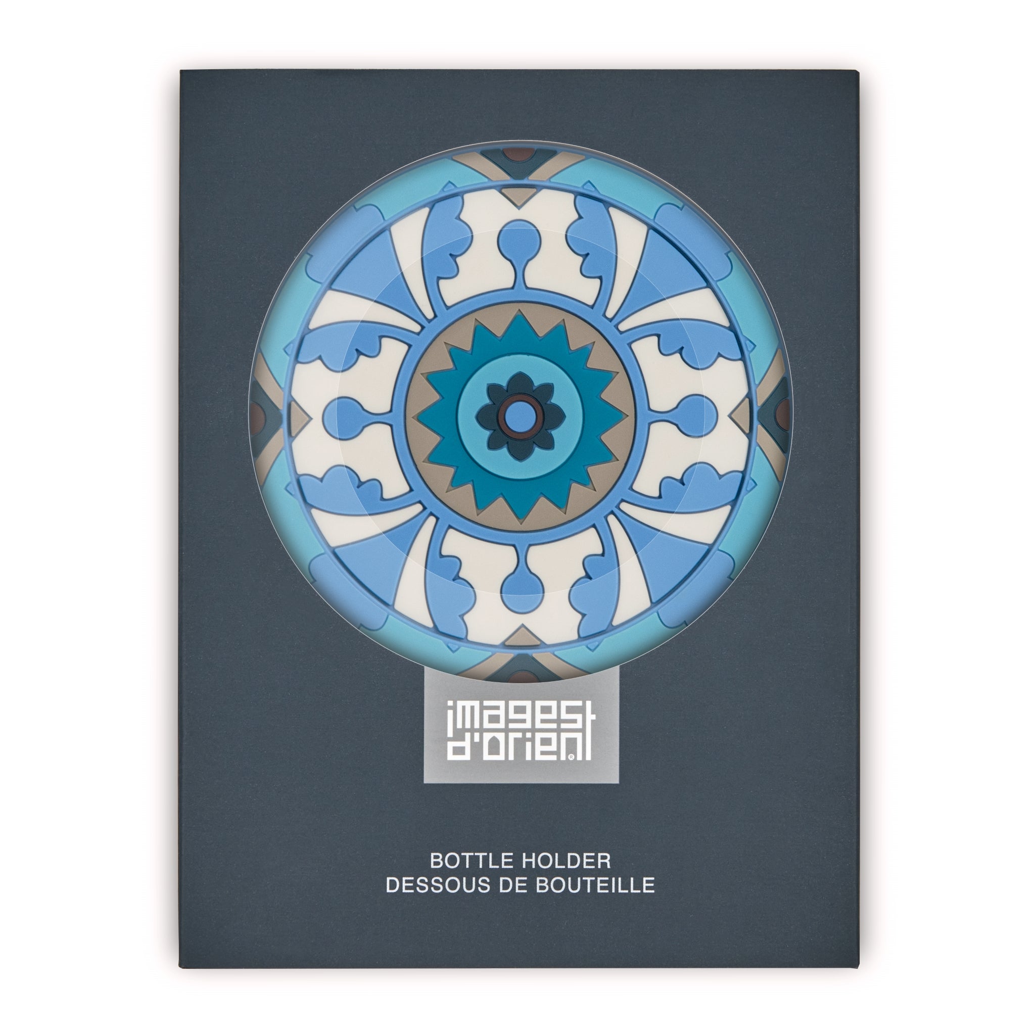 Images D'Orient Bottle Holder Sejjadeh Azur PVC diameter 11cm 4.3inch Packaging Front BOT-112031