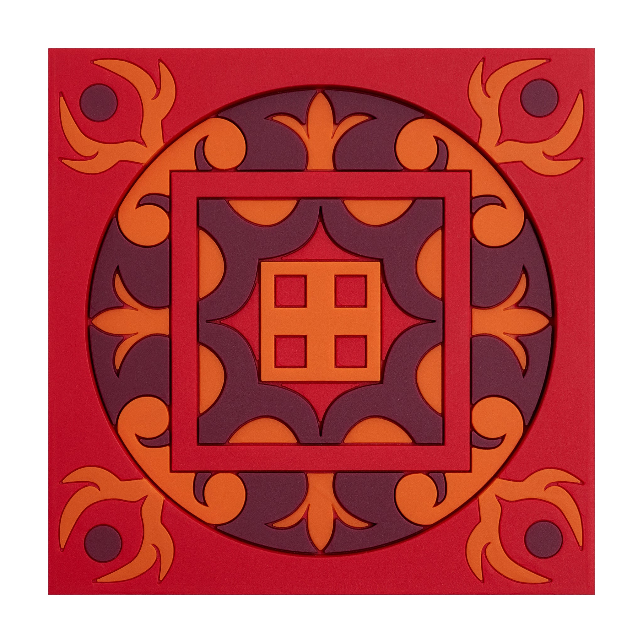 Images D'Orient Bottle Holder Sejjadeh Zen Feu PVC 11x11cm 4.3x4.3inches BOT-112021