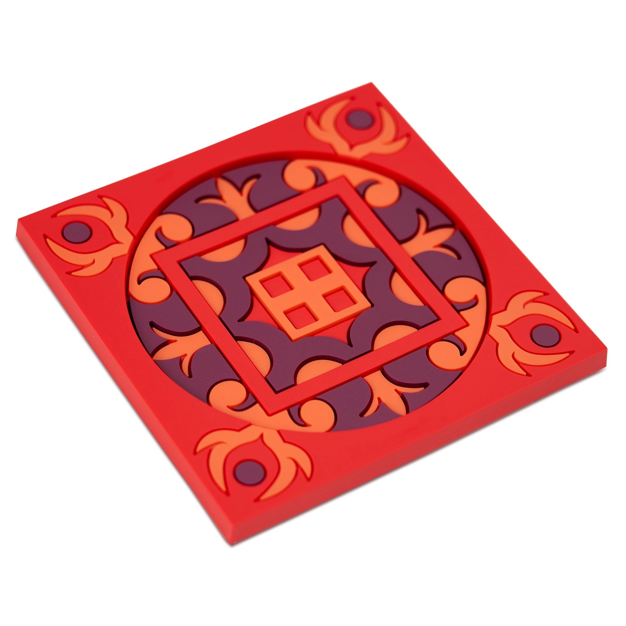 Images D'Orient Bottle Holder Sejjadeh Zen Feu PVC 11x11cm 4.3x4.3inches Perspective BOT-112021