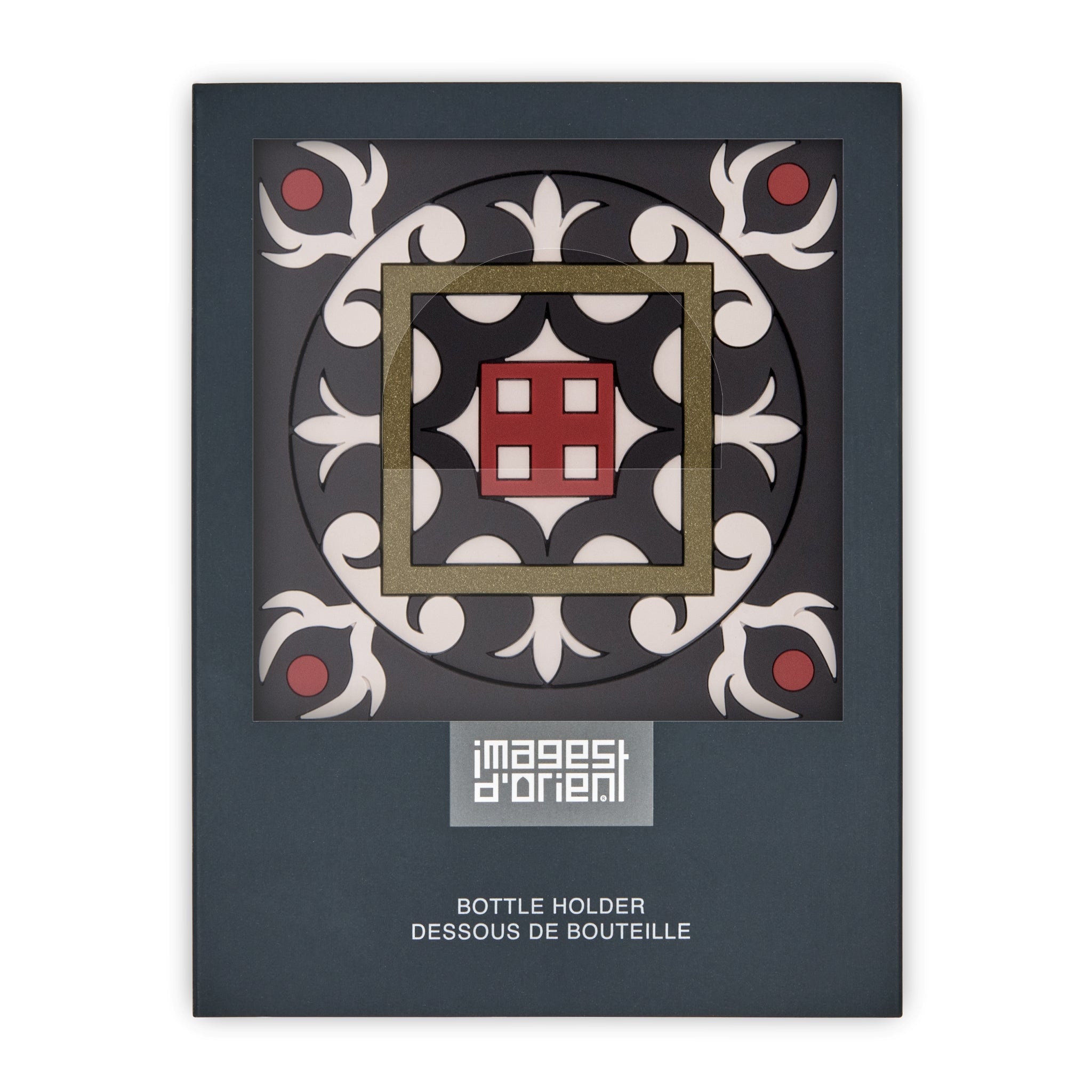 Images D'Orient Bottle Holder Sejjadeh Zen PVC 11x11cm 4.3x4.3inches Packaging Front BOT-110021