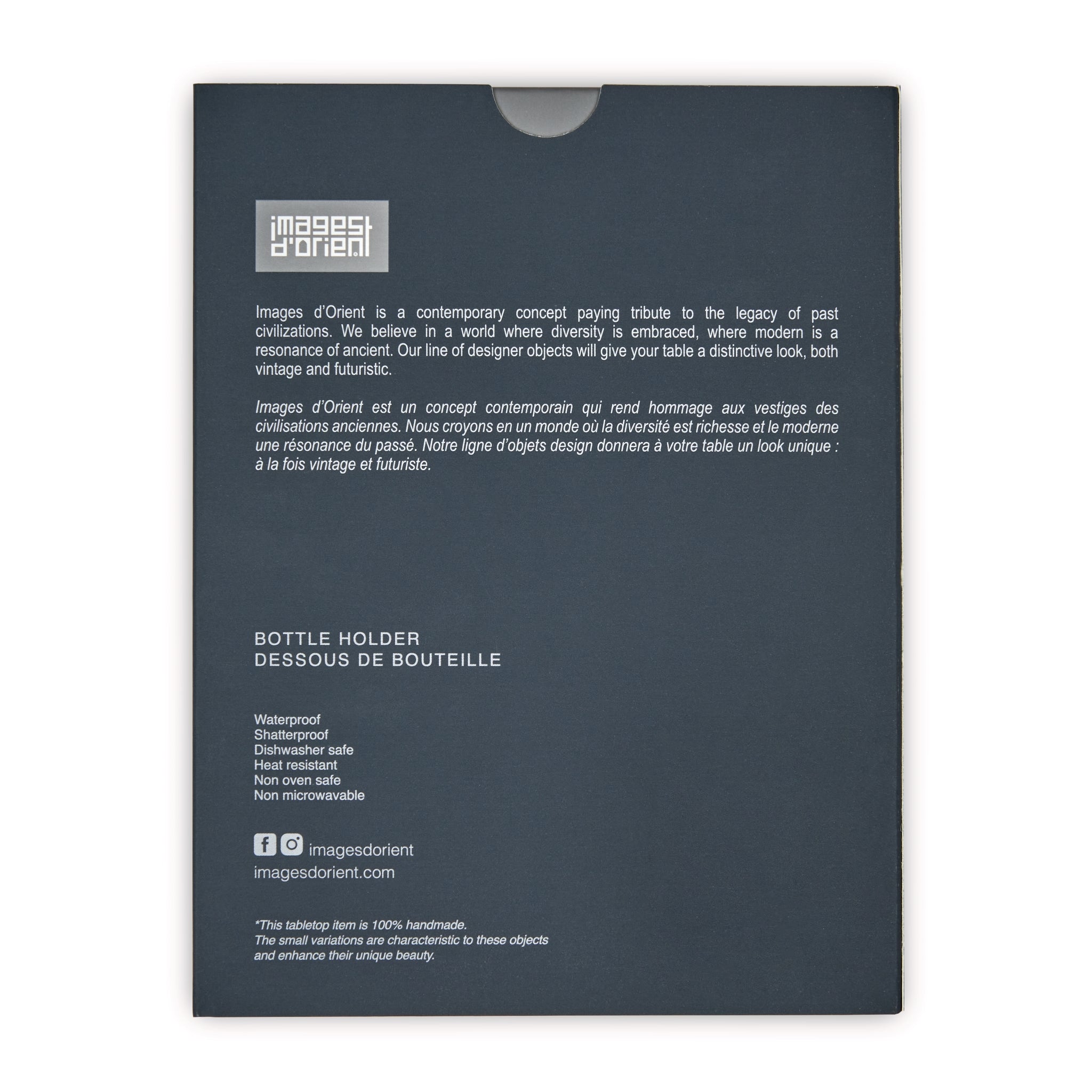 Images D'Orient Bottle Holder PVC 11x11cm 4.3x4.3inches Packaging back