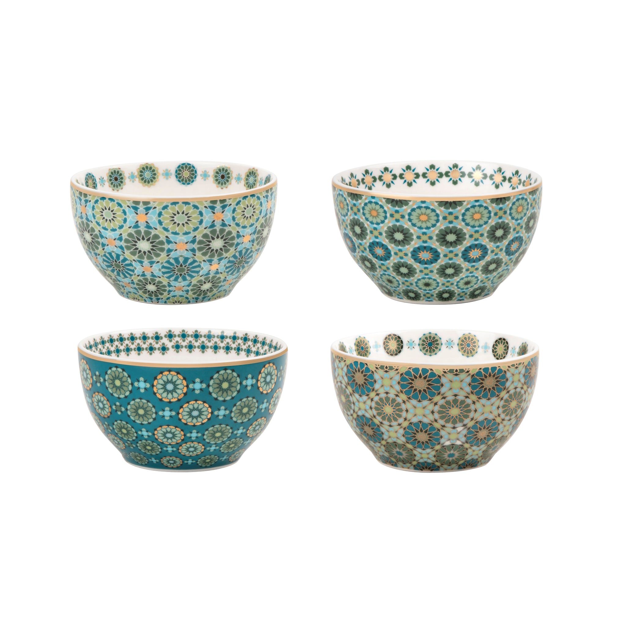 Images D'Orient Bowl Porcelain Andalusia 9.5 cm Combo of 4 POR-950034