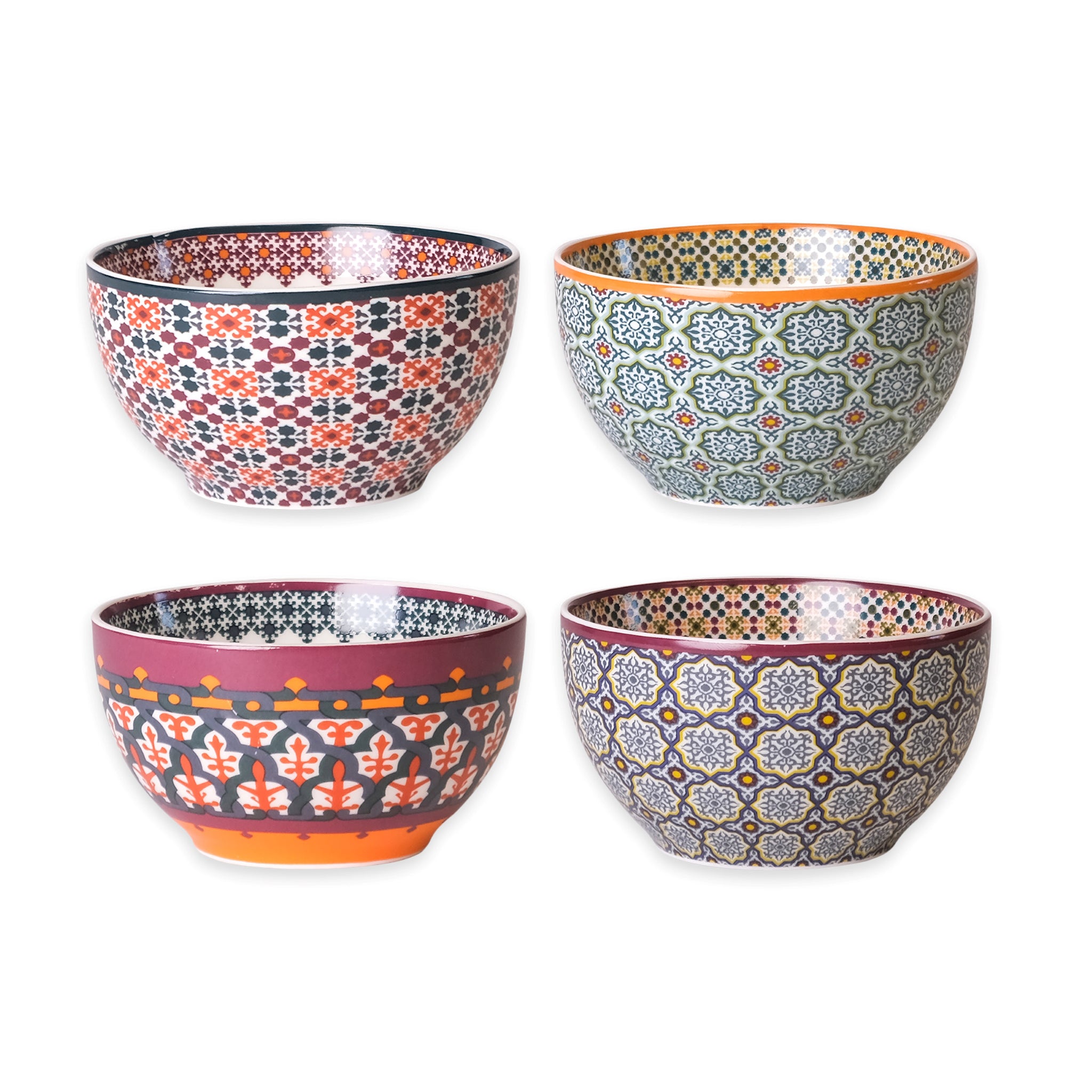 Images D'Orient Bowl Porcelain Vagabonde 9.5 cm Combo of 4 POR-950024