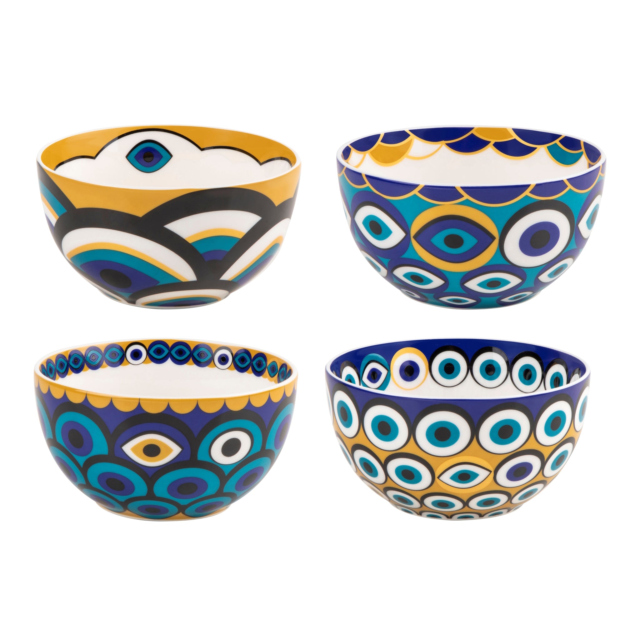 Images D'Orient Bowl Porcelain Zarqa 12 cm Combo of 4 POR-120154