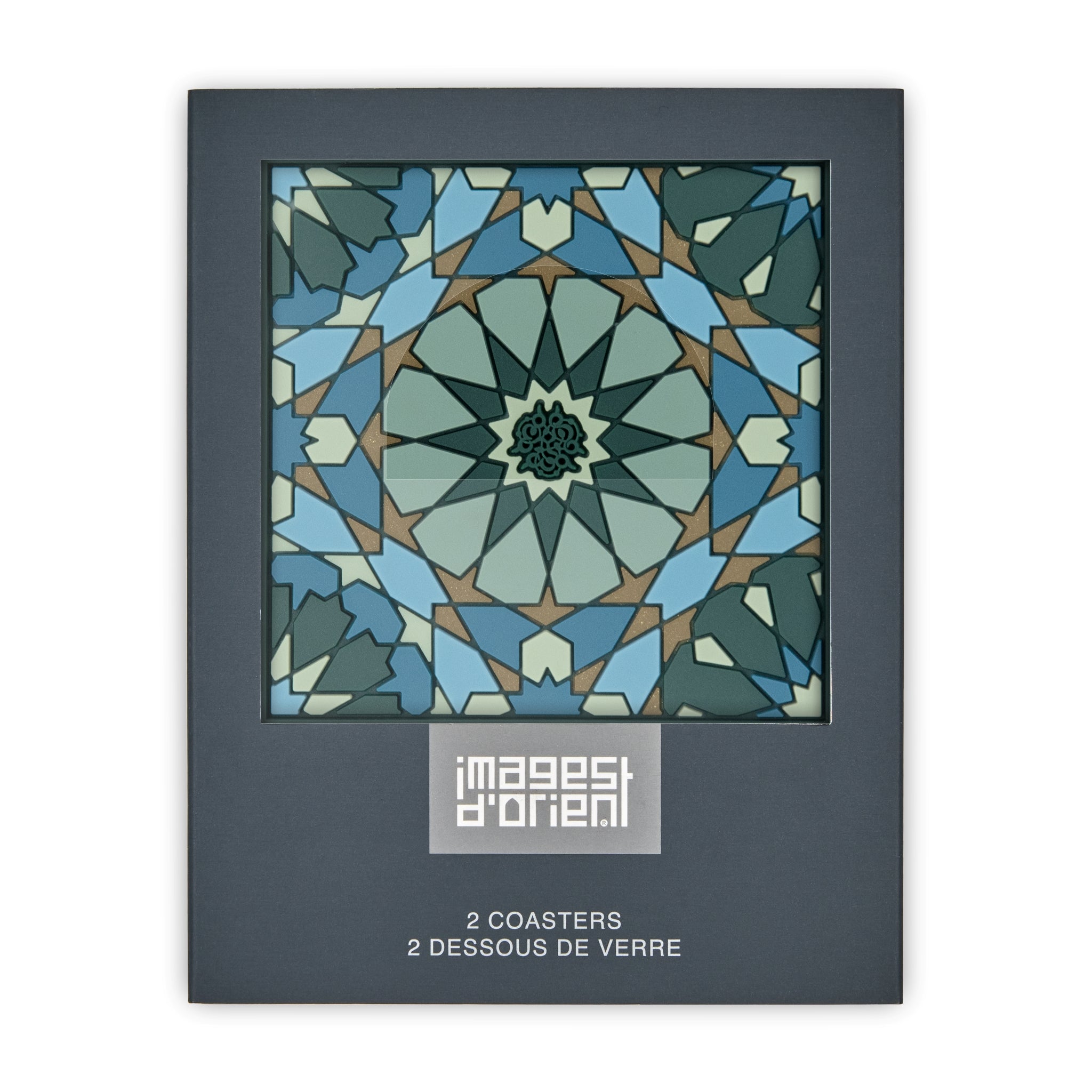 Images D'Orient Coaster Andalusia PVC 9x9cm 3.5x.3.5inches Packaging Front Set of 2 COA-990201
