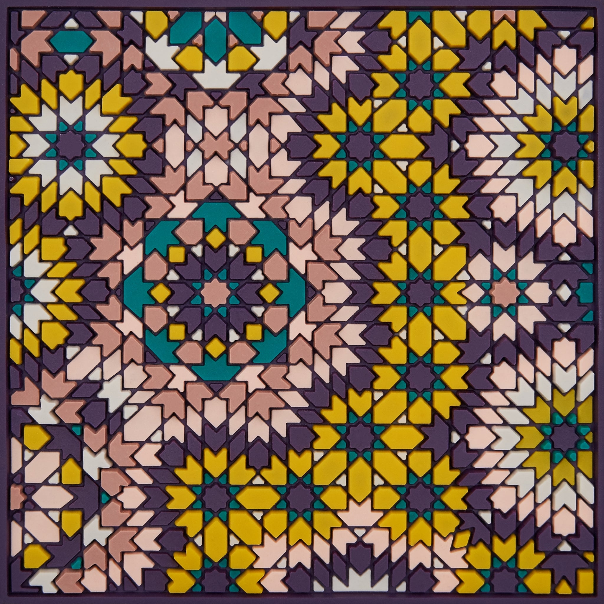 Images D'Orient Coaster Beryte Purple PVC 9x9cm 3.5x.3.5inches COA-990561