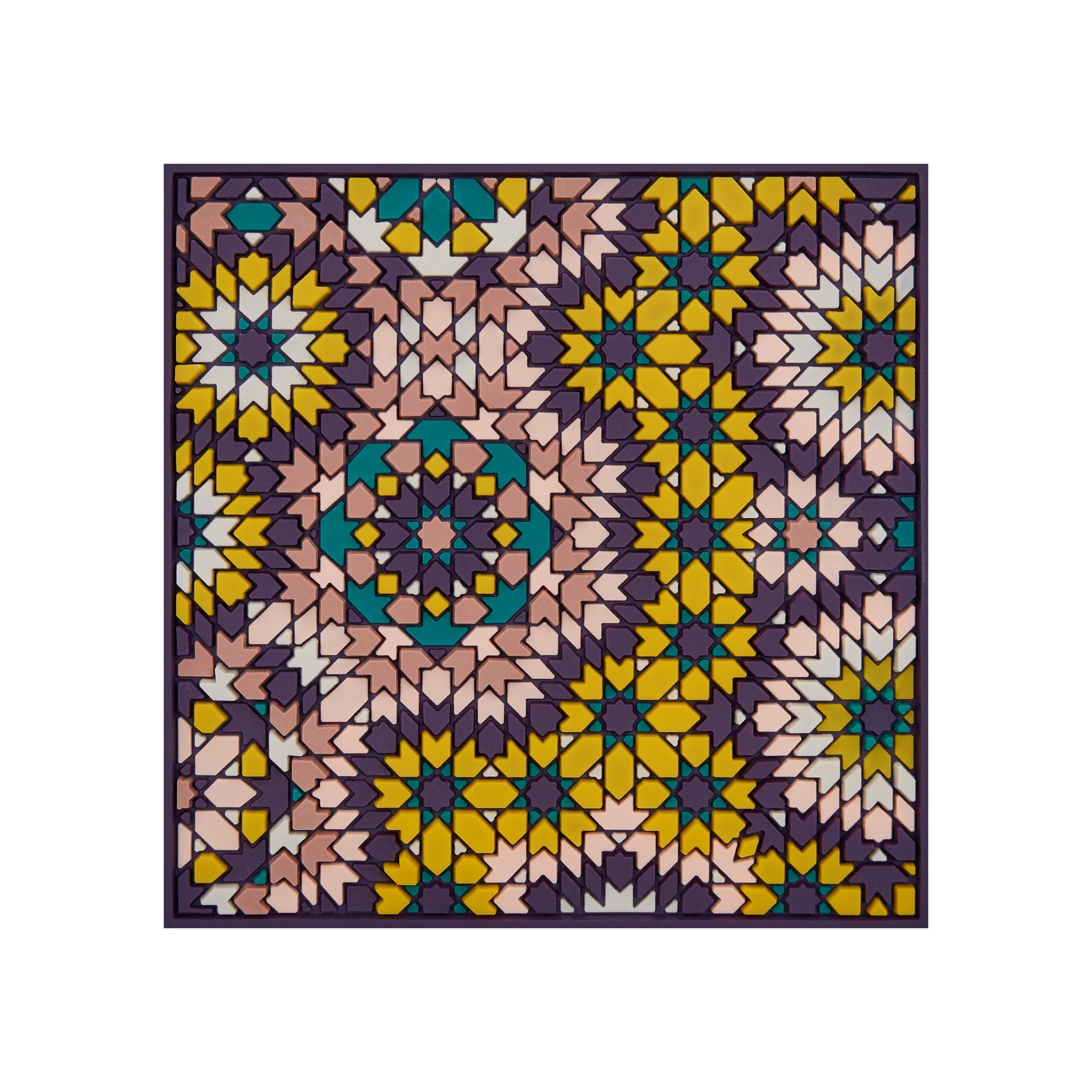 Images D'Orient Coaster Beryte Purple PVC 9x9cm 3.5x.3.5inches COA-990561