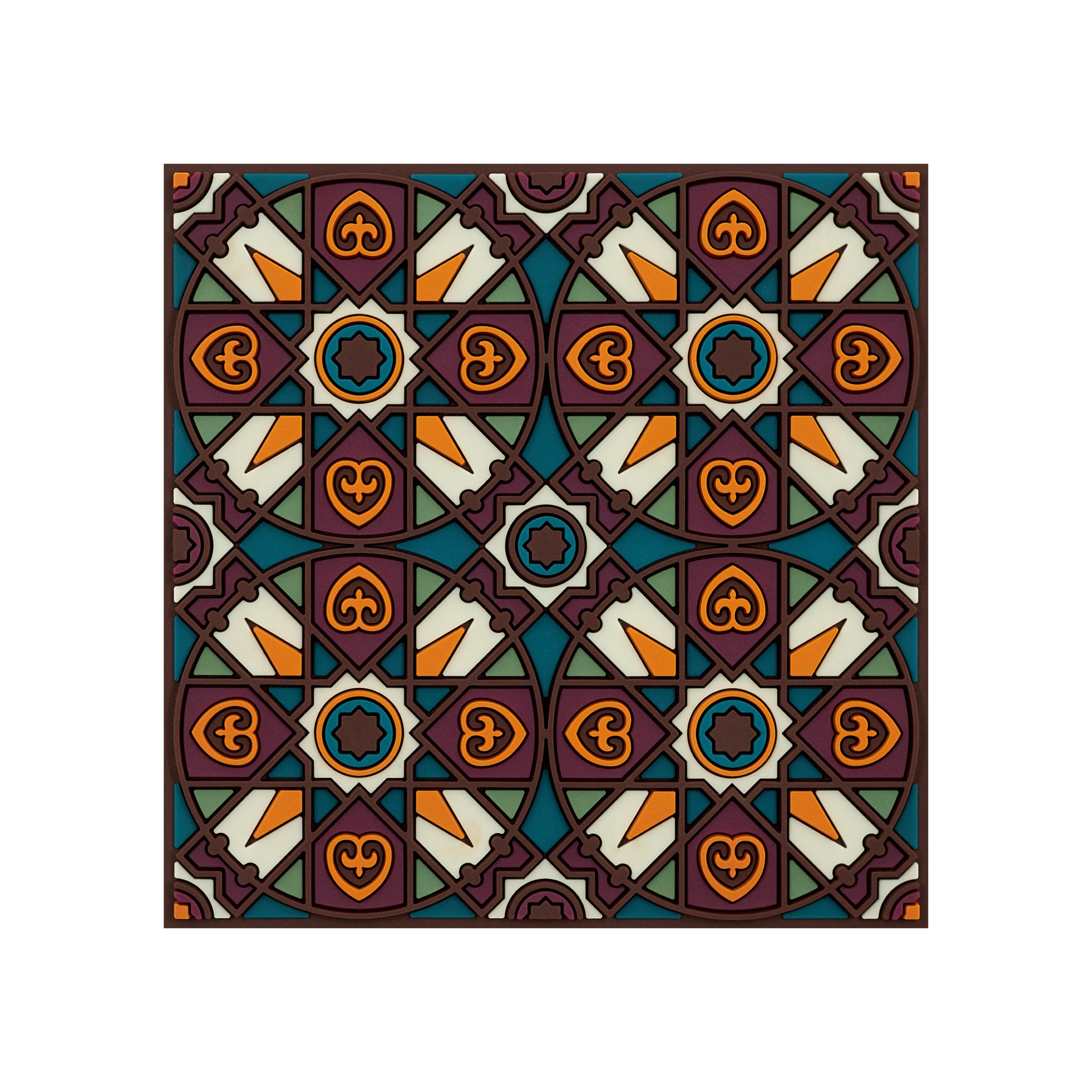 Images D'Orient Coaster Kalea Orange PVC 9x9cm 3.5x.3.5inches COA-990481