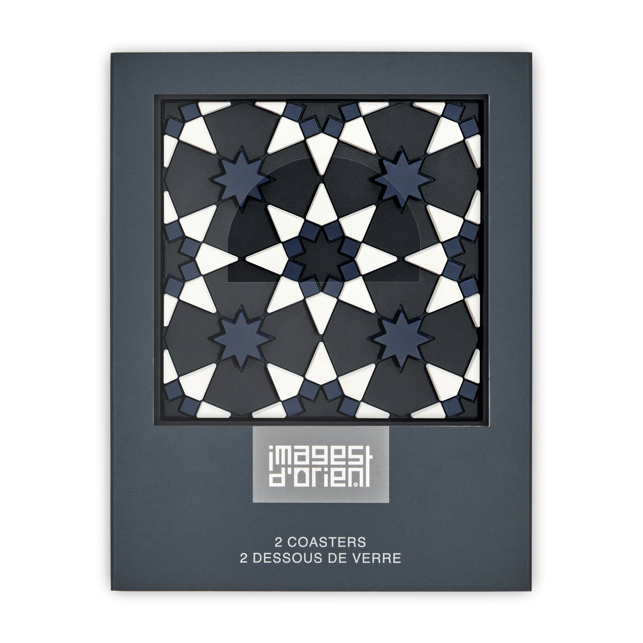 Images D'Orient Coaster Kaokab PVC 9x9cm 3.5x.3.5inches Packaging Front Set of 2 COA-990211