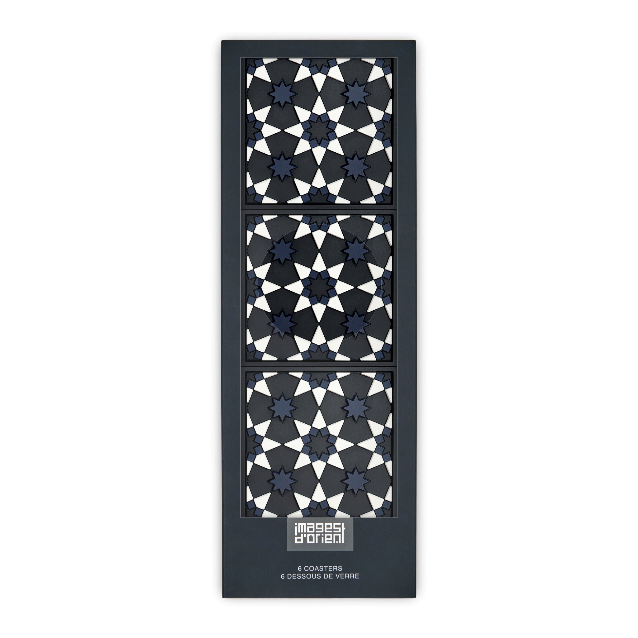 Images D'Orient Coaster Kaokab PVC 9x9cm 3.5x.3.5inches Packaging Front Set of 6 COA-990211