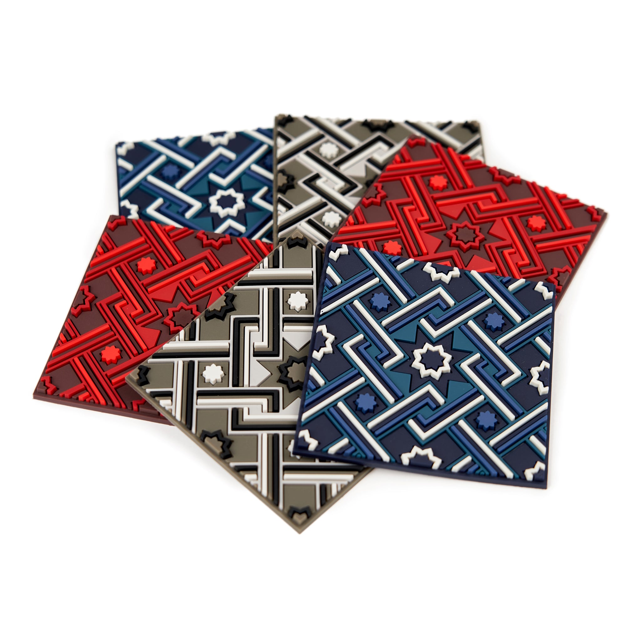 Images D'Orient Coaster Matea Combo of 6 PVC 9x9cm 3.5x.3.5inches Perspective COA-993326