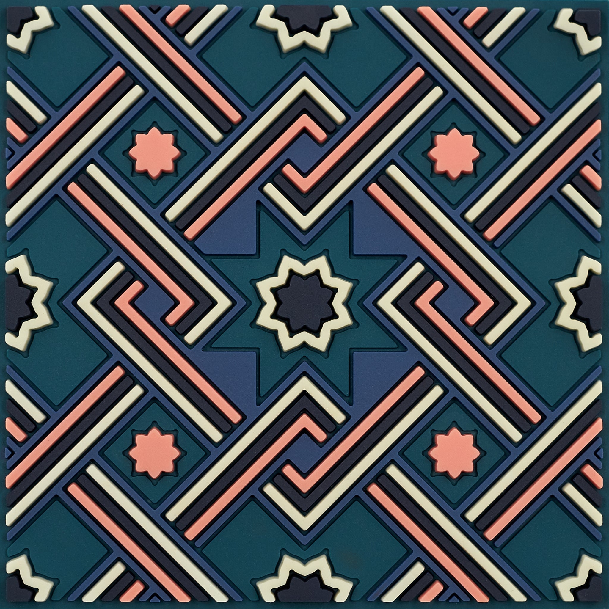 Images D'Orient Coaster Matea Pink PVC 9x9cm 3.5x.3.5inches COA-990491