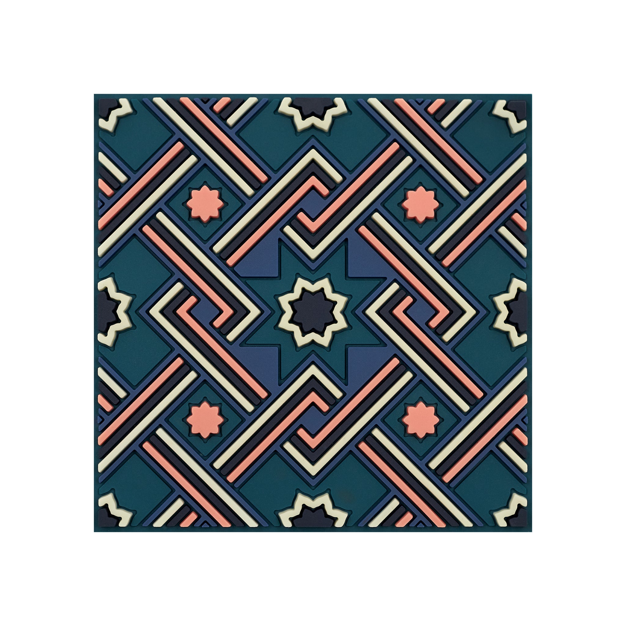 Images D'Orient Coaster Matea Pink PVC 9x9cm 3.5x.3.5inches COA-990491