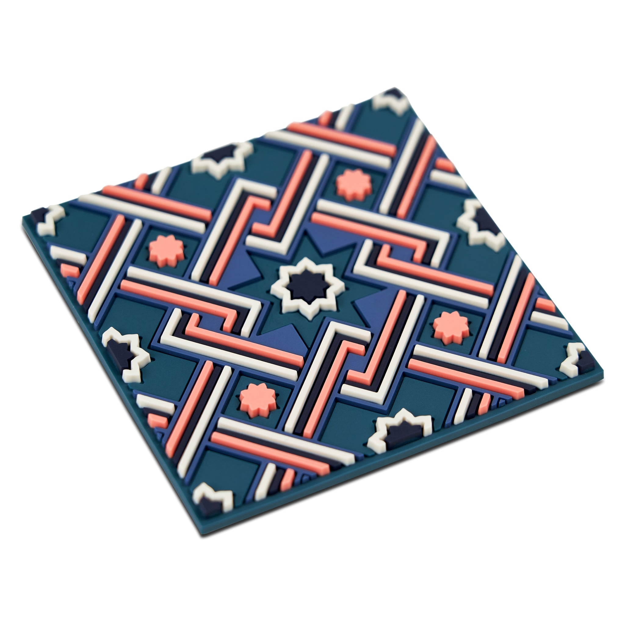 Images D'Orient Coaster Matea Pink PVC 9x9cm 3.5x.3.5inches Perspective COA-990491