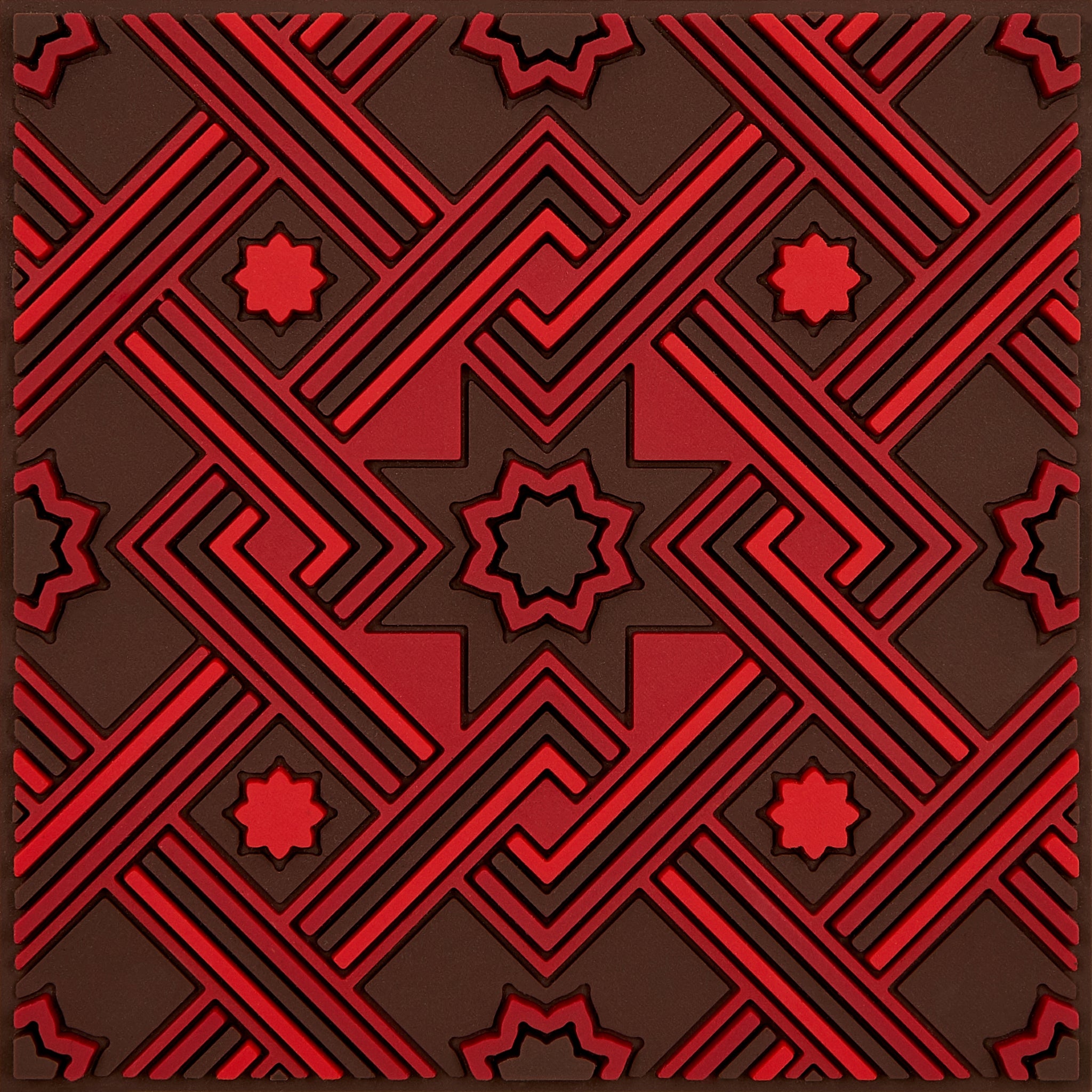 Images D'Orient Coaster Matea Red PVC 9x9cm 3.5x.3.5inches COA-990521