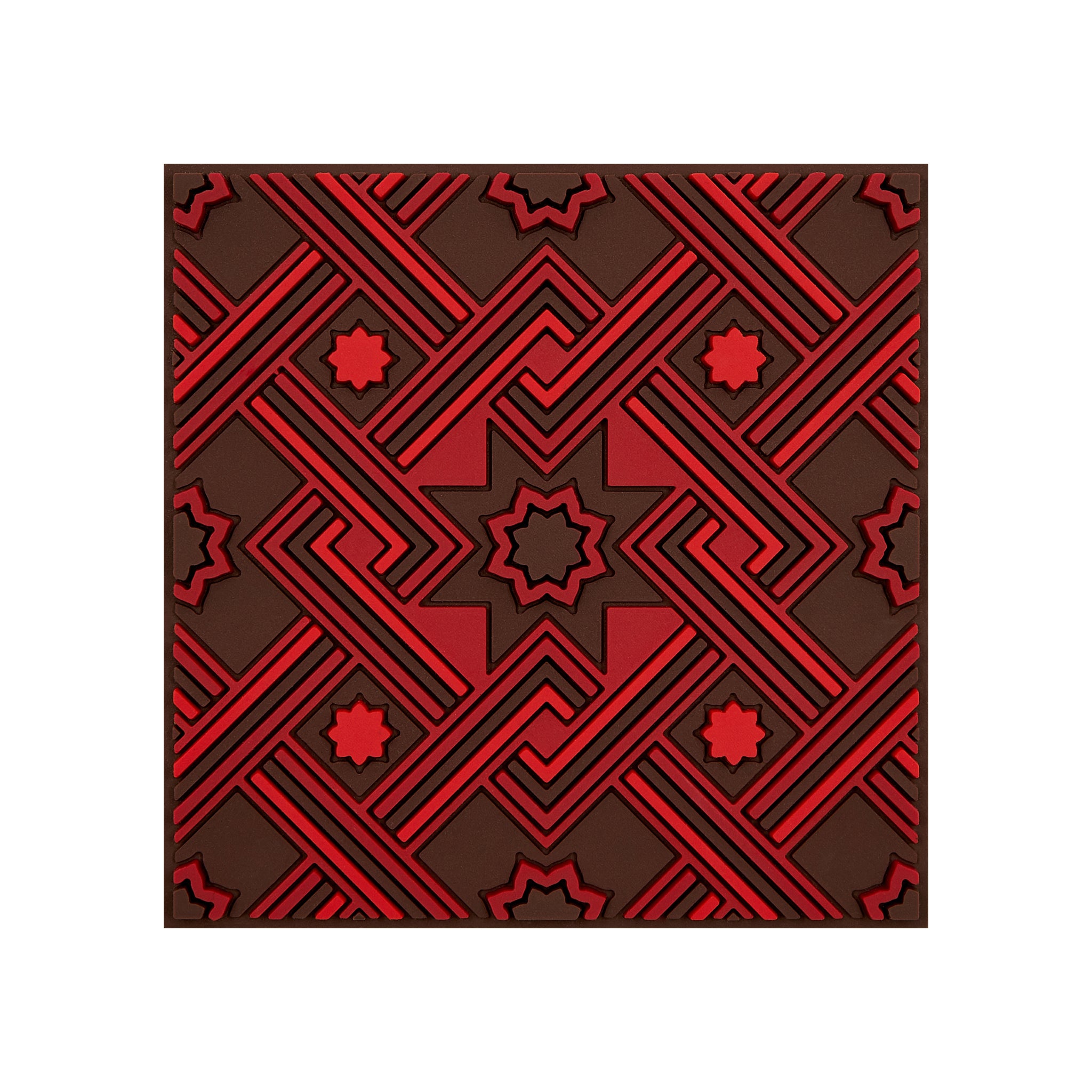 Images D'Orient Coaster Matea Red PVC 9x9cm 3.5x.3.5inches COA-990521