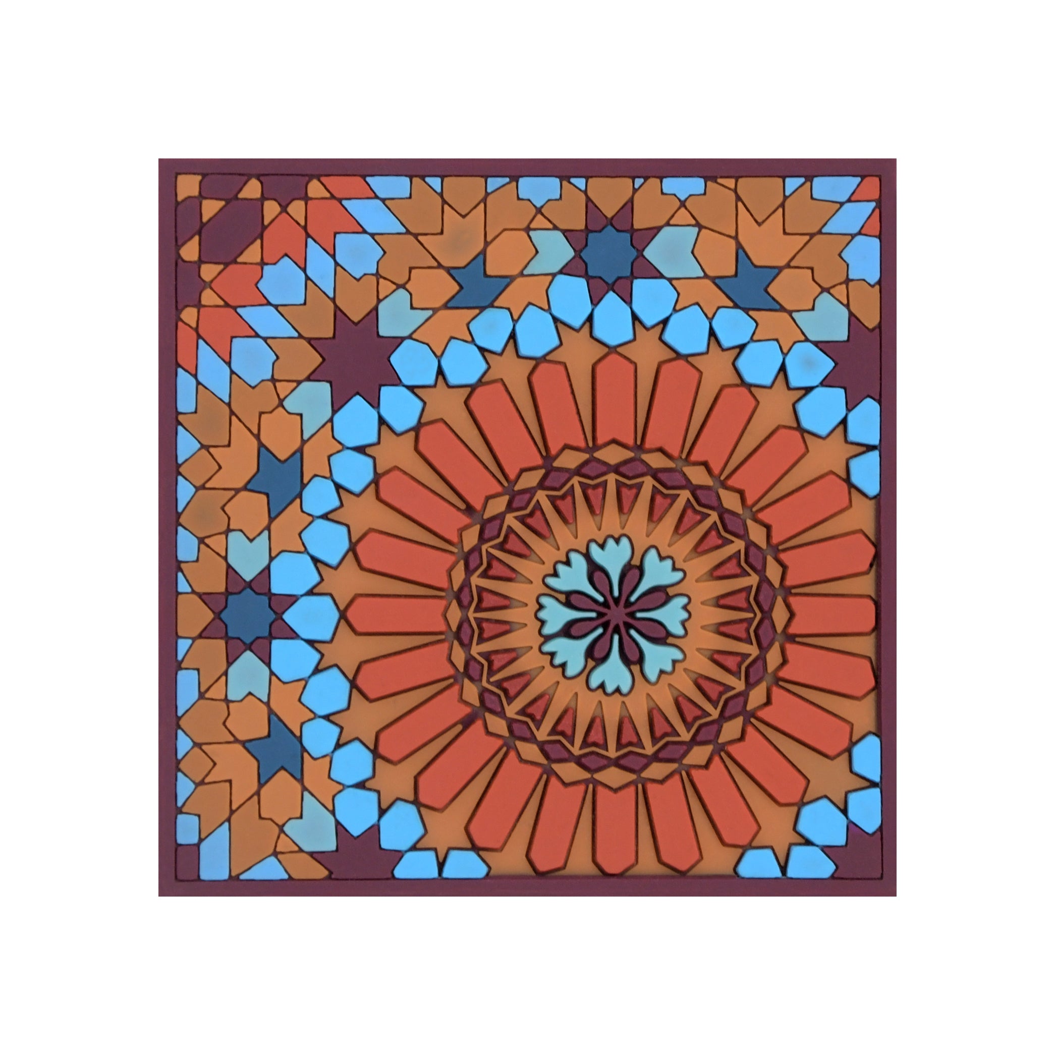 Images D'Orient Coaster Moucharabieh M1 PVC 9x9cm 3.5x.3.5inches COA-990081