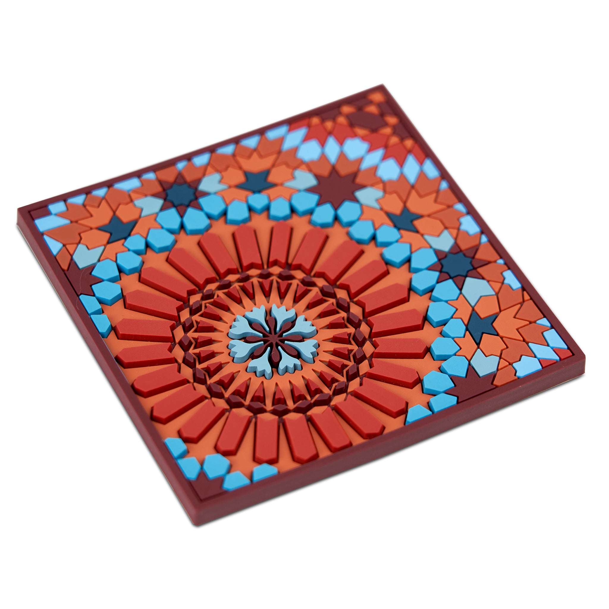 Images D'Orient Coaster Moucharabieh M1 PVC 9x9cm 3.5x.3.5inches Perspective COA-990081