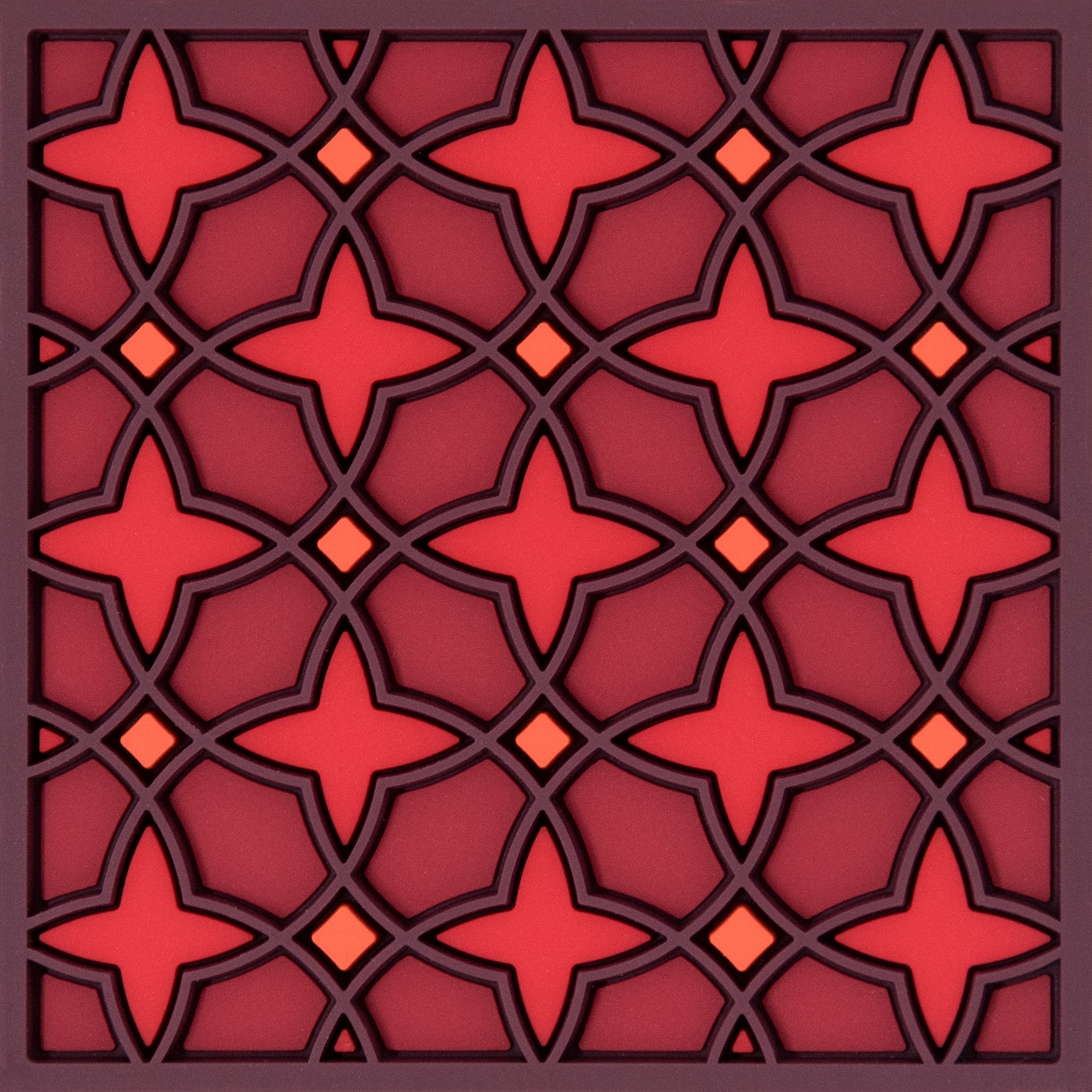 Images D'Orient Coaster Najma Red PVC 9x9cm 3.5x.3.5inches COA-990301