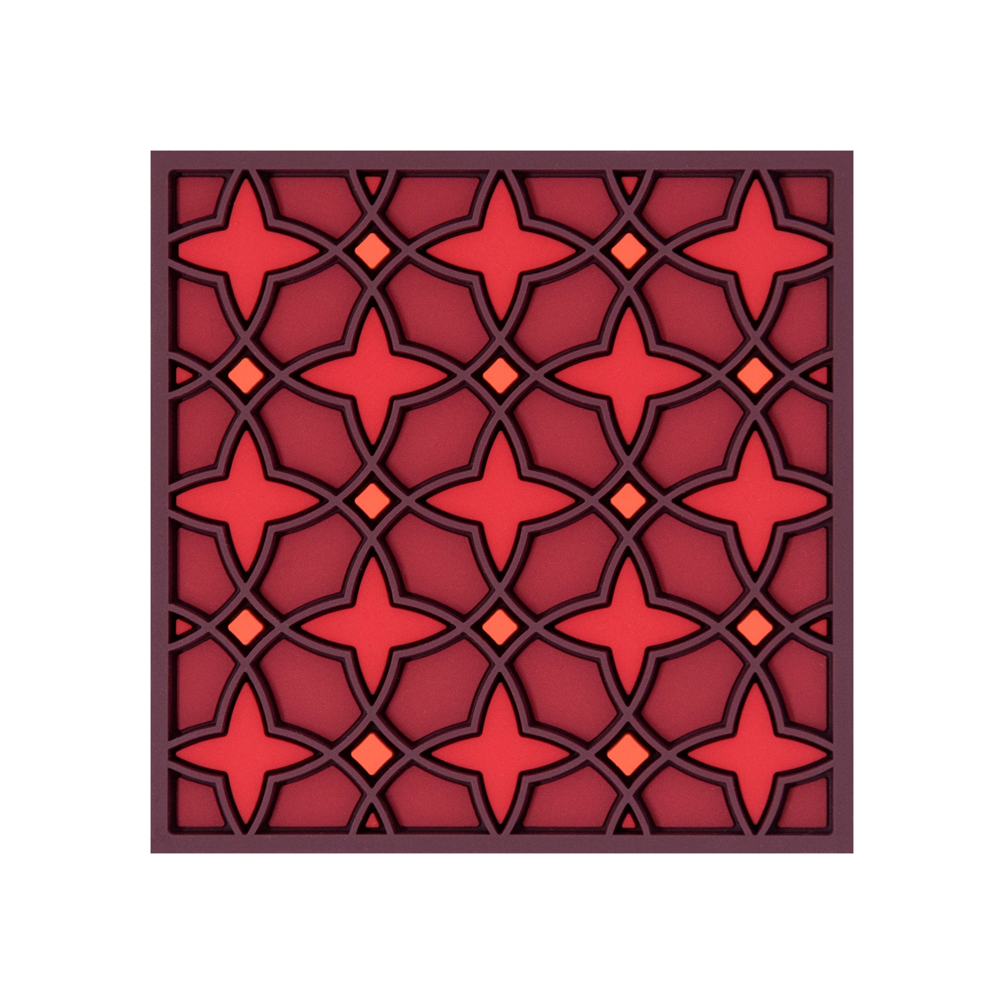 Images D'Orient Coaster Najma Red PVC 9x9cm 3.5x.3.5inches COA-990301