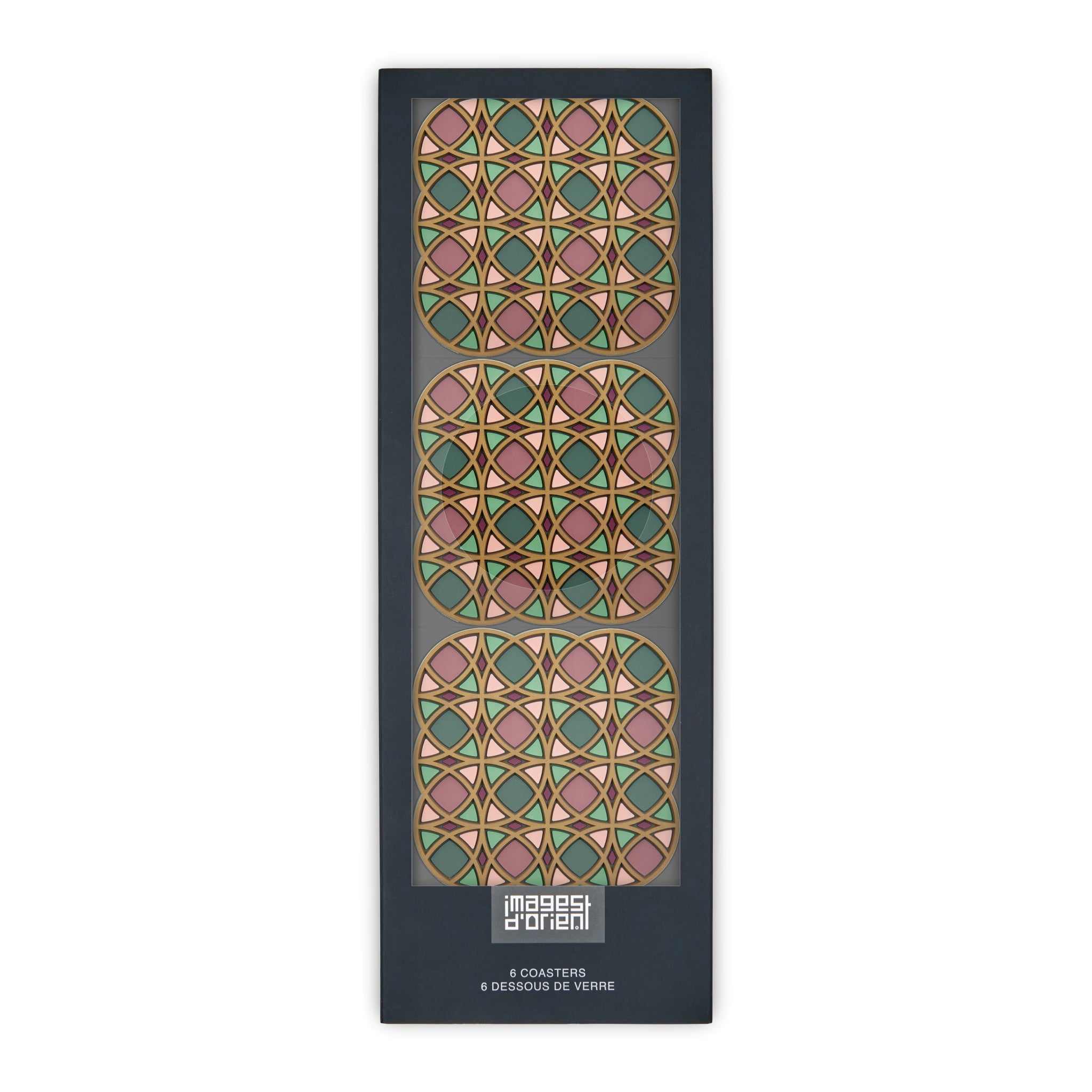 Images D'Orient Coaster Opera PVC 9x9cm 3.5x.3.5inches Packaging Front Set of 6 COA-990531