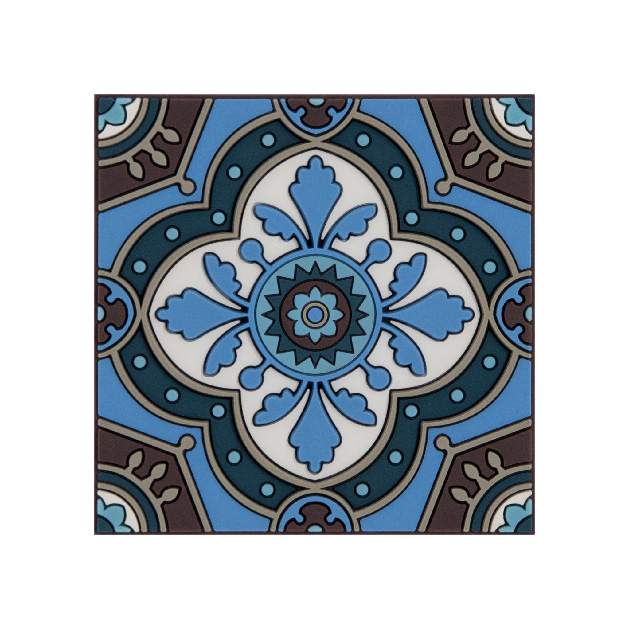 Images D'Orient Coaster Sejjadeh Azur PVC 9x9cm 3.5x.3.5inches COA-994011