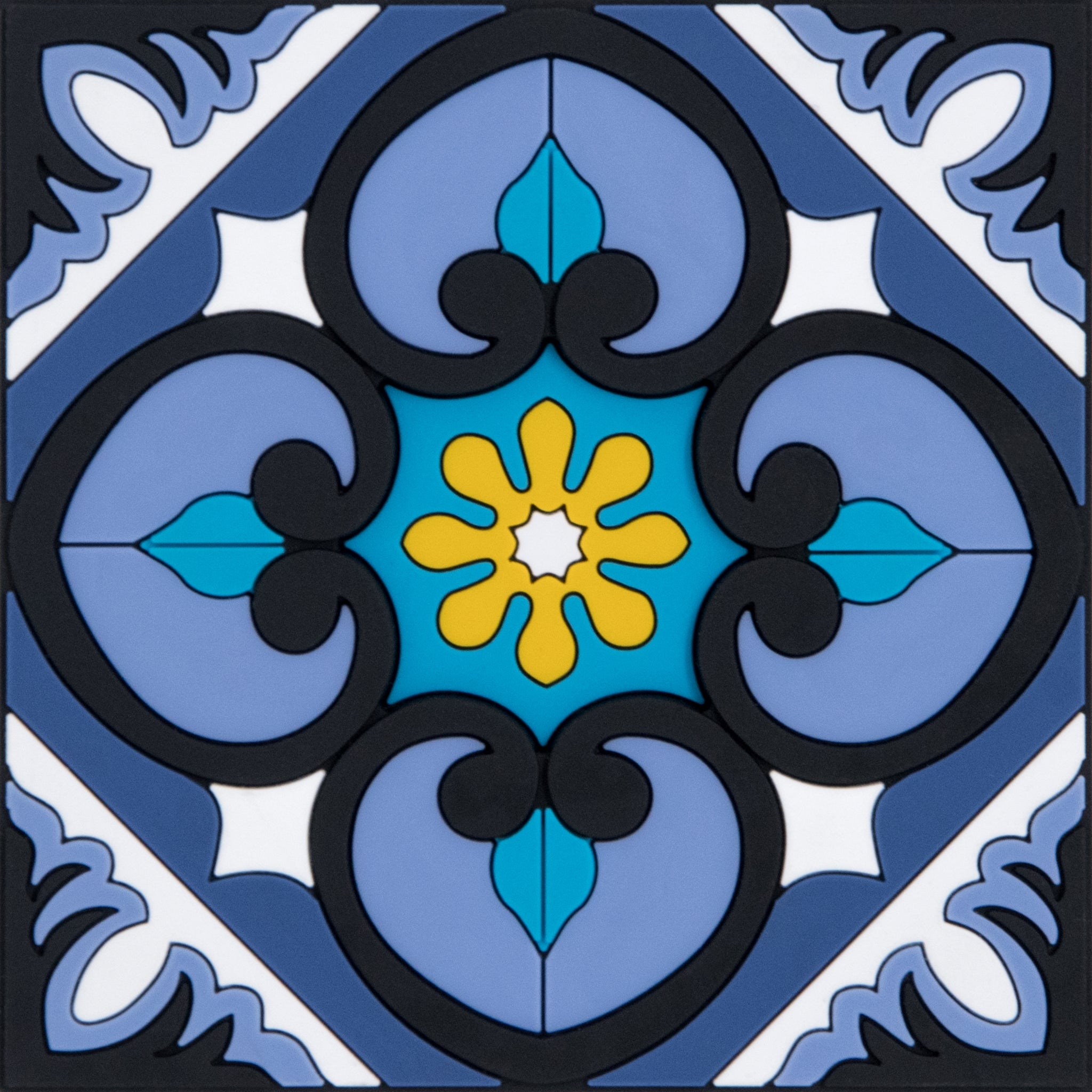 Images D'Orient Coaster Sejjadeh Ocean PVC 9x9cm 3.5x.3.5inches COA-990321