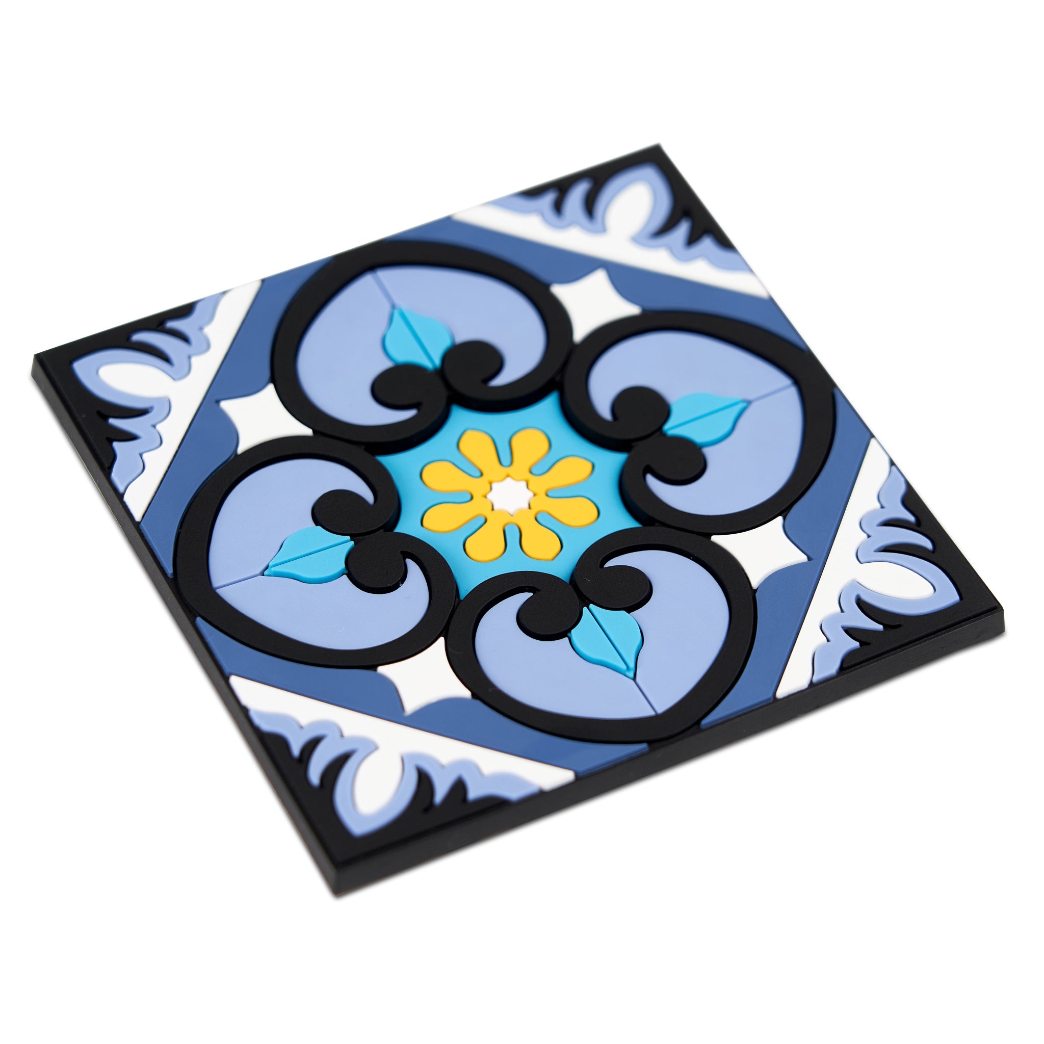 Images D'Orient Coaster Sejjadeh Ocean PVC 9x9cm 3.5x.3.5inches Perspective COA-990321