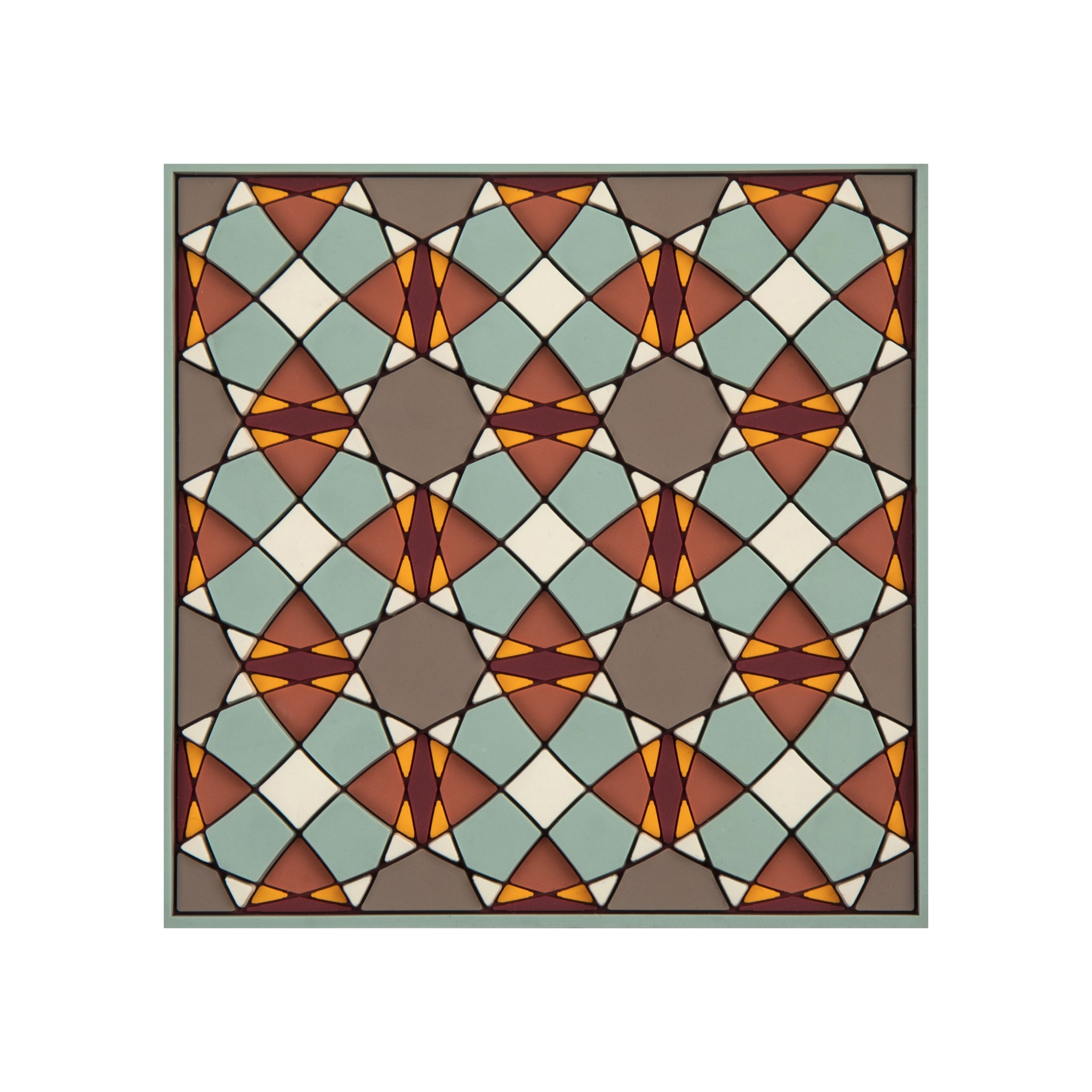 Images D'Orient Coaster Sejjadeh Retro 2 PVC 9x9cm 3.5x.3.5inches COA-990591