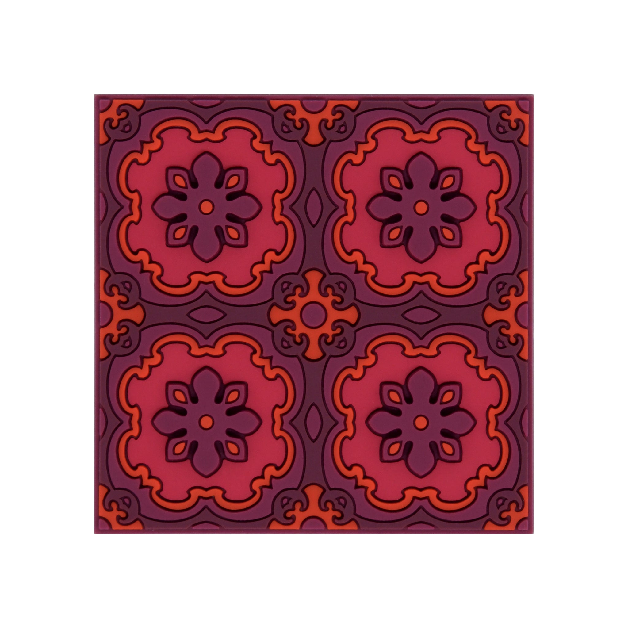 Images D'Orient Coaster Sejjadeh Ruby PVC 9x9cm 3.5x.3.5inches COA-994021