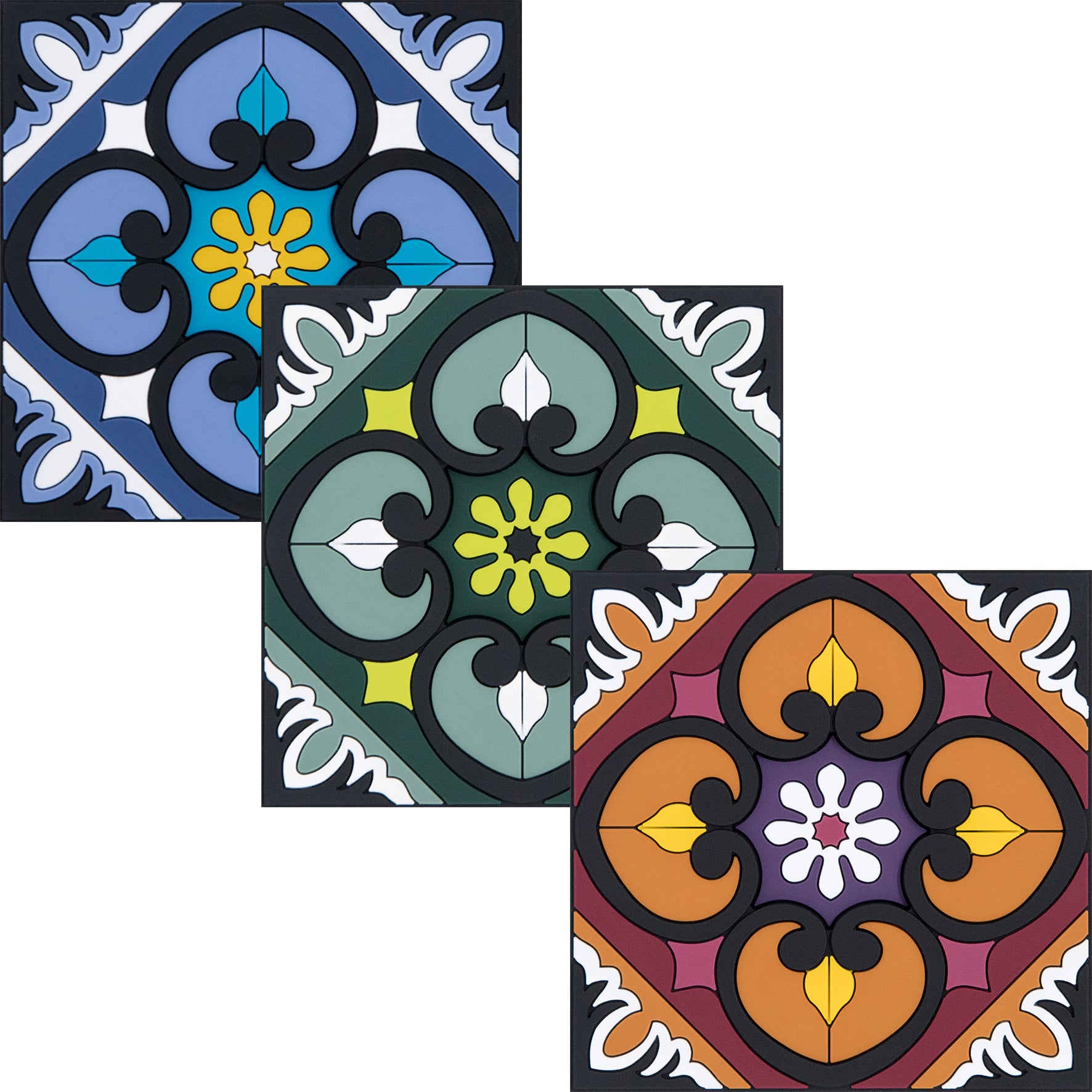 Images D'Orient Coaster Sejjadeh Terra Combo of 6 PVC 9x9cm 3.5x.3.5inches COA-993296