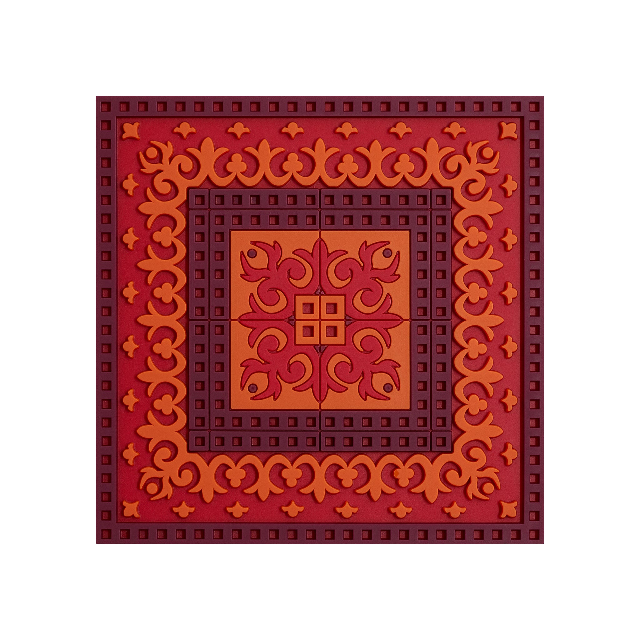 Images D'Orient Coaster Sejjadeh Zen Feu PVC 9x9cm 3.5x.3.5inches COA-992081