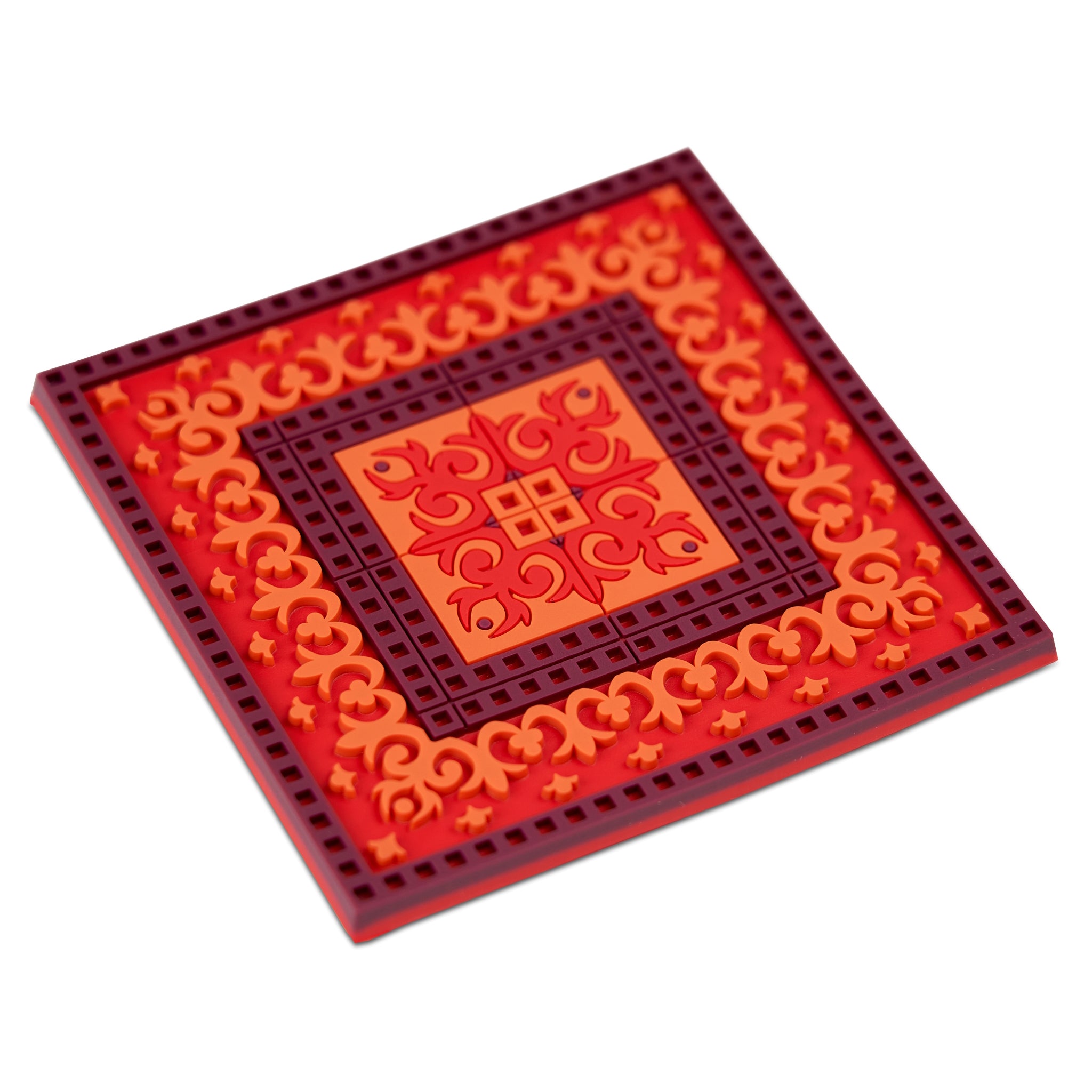 Images D'Orient Coaster Sejjadeh Zen Feu PVC 9x9cm 3.5x.3.5inches Perspective COA-992081
