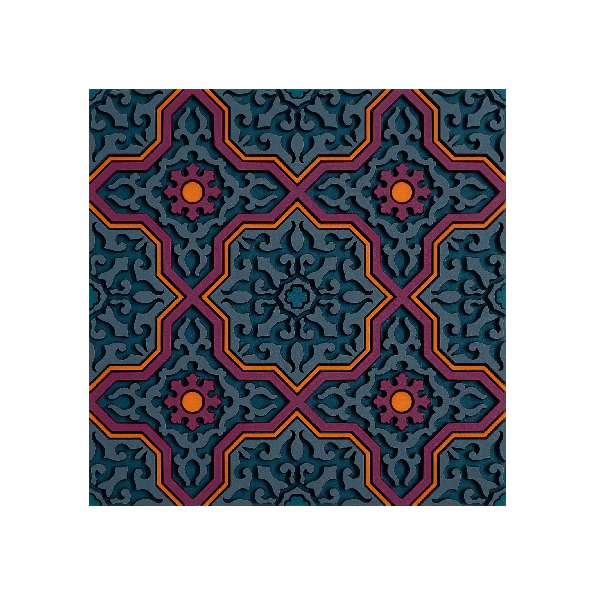 Images D'Orient Coaster Vagabonde Dentelle Soie PVC 9x9cm 3.5x.3.5inches COA-990381