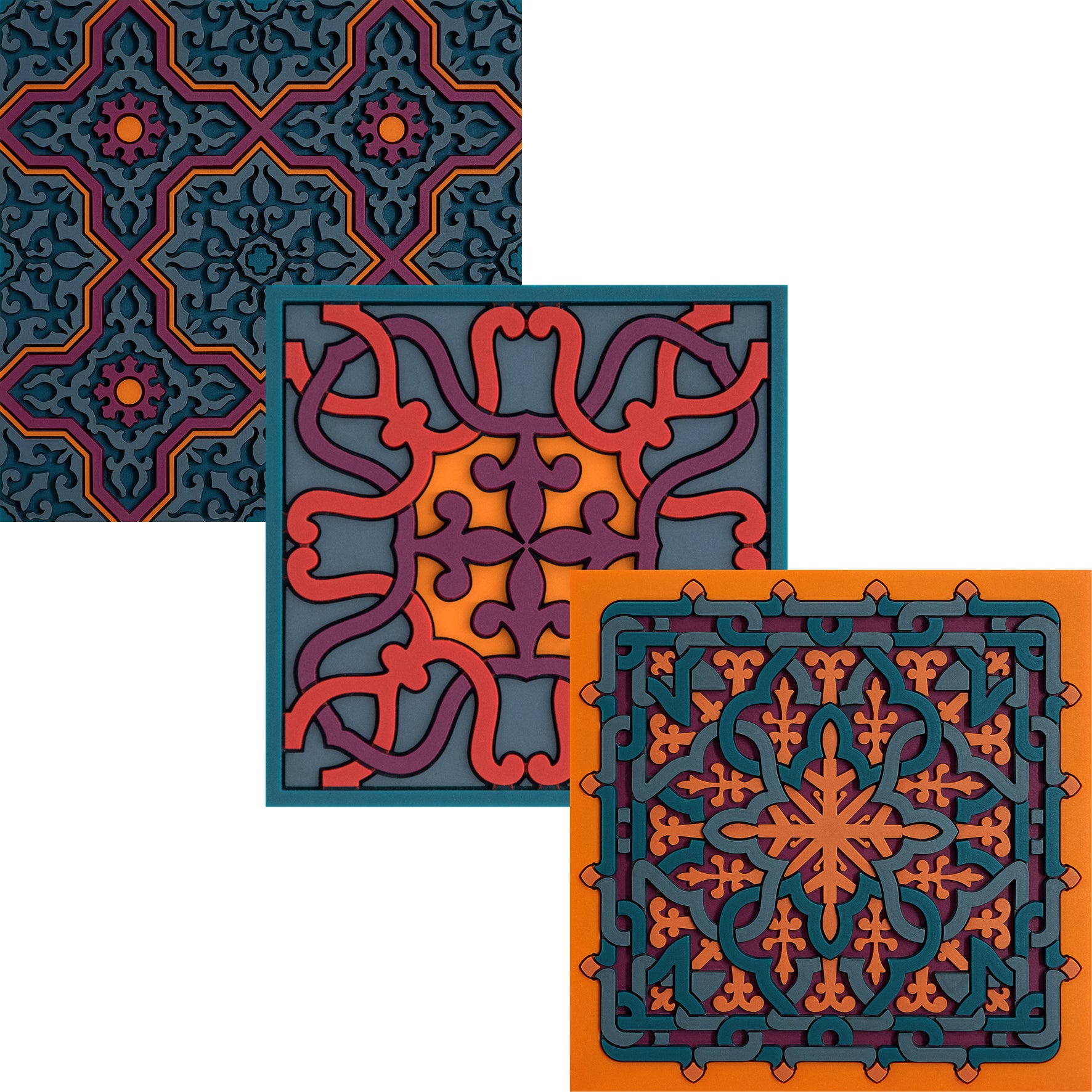 Images D'Orient Coaster Vagabonde Soie Combo of 6 PVC 9x9cm 3.5x.3.5inches COA-993306