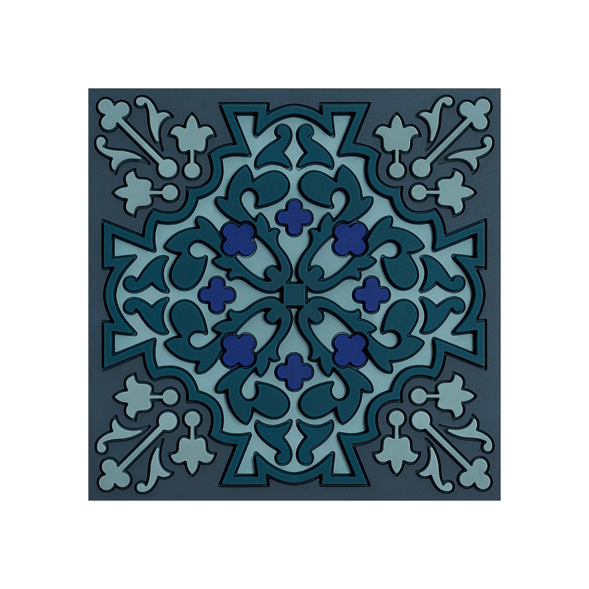 Images D'Orient Coaster Vagabonde Tricot Lin PVC 9x9cm 3.5x.3.5inches COA-990421