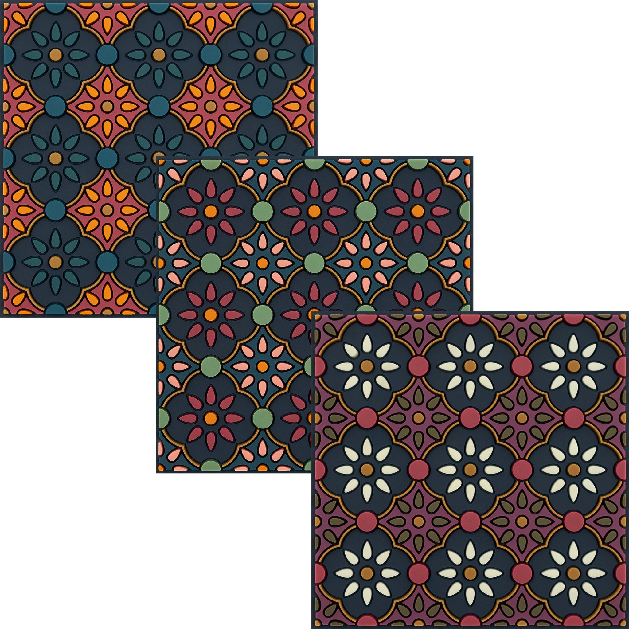 Images D'Orient Coaster Zahra Combo of 6 PVC 9x9cm 3.5x.3.5inches COA-993336