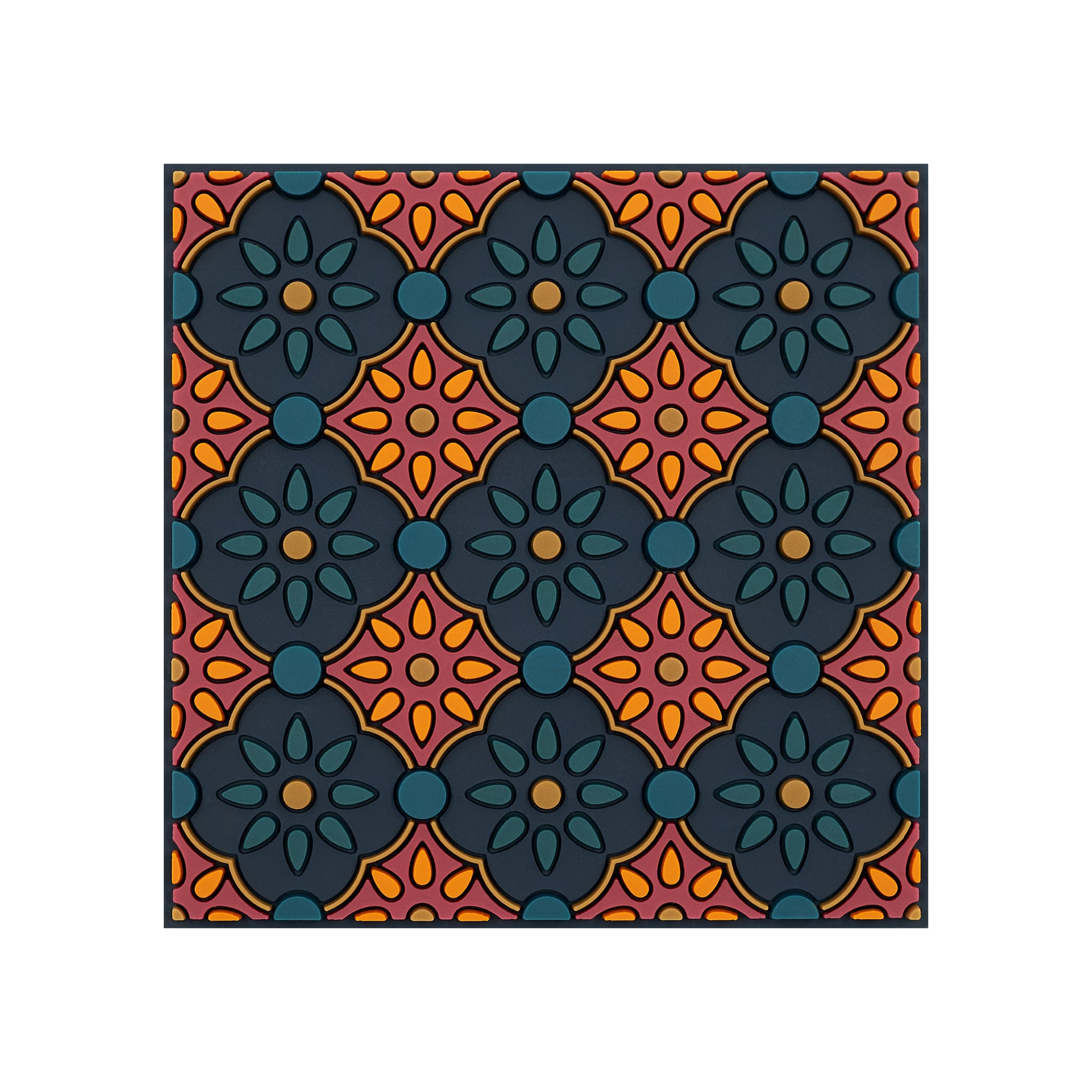 Images D'Orient Coaster Zahra Orange PVC 9x9cm 3.5x.3.5inches COA-990441