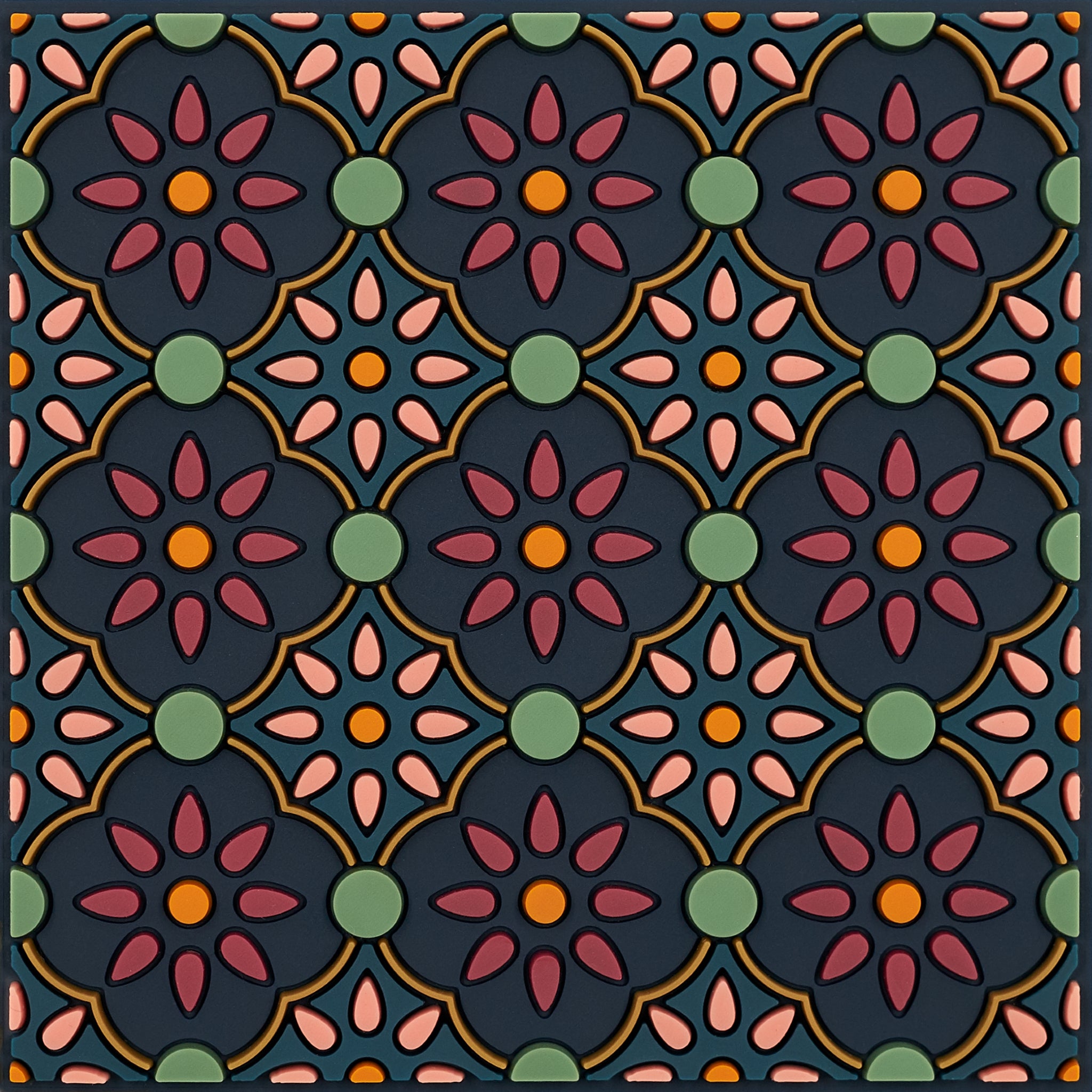 Images D'Orient Coaster Zahra Pink PVC 9x9cm 3.5x.3.5inches COA-990451