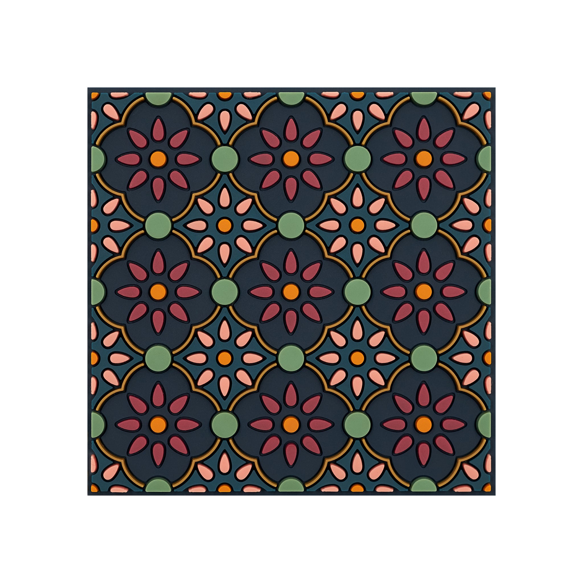 Images D'Orient Coaster Zahra Pink PVC 9x9cm 3.5x.3.5inches COA-990451