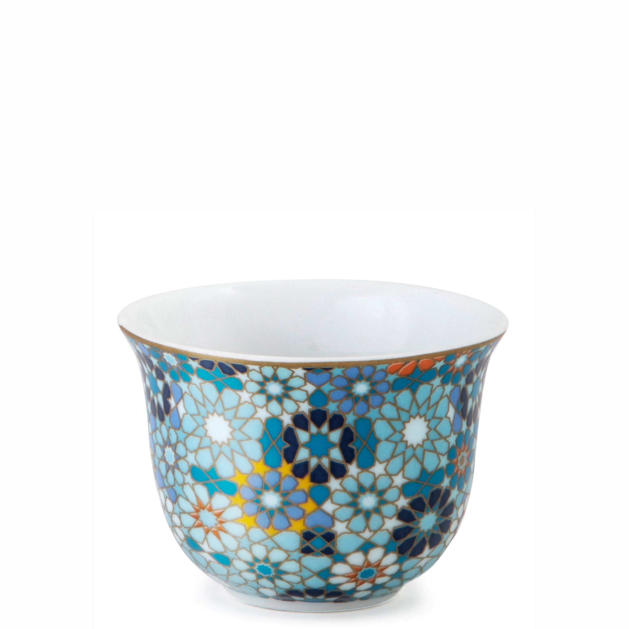 Images D'Orient Coffee Cup Porcelain Moucharabieh Blue 60 ml Set of 6 POR-600016