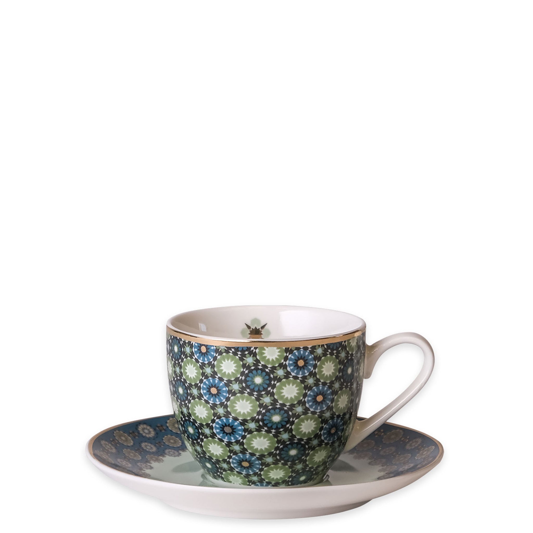 Images D'Orient Coffee Cup Saucer Andalusia 90 ml Set of 4 Porcelain POR-920034