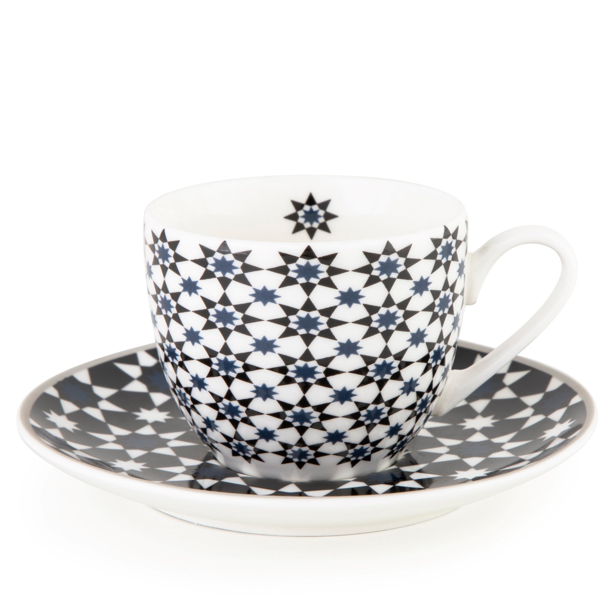 Images D'Orient Coffee Cup Saucer Kaokab 90 ml Set of 4 Porcelain POR-920024