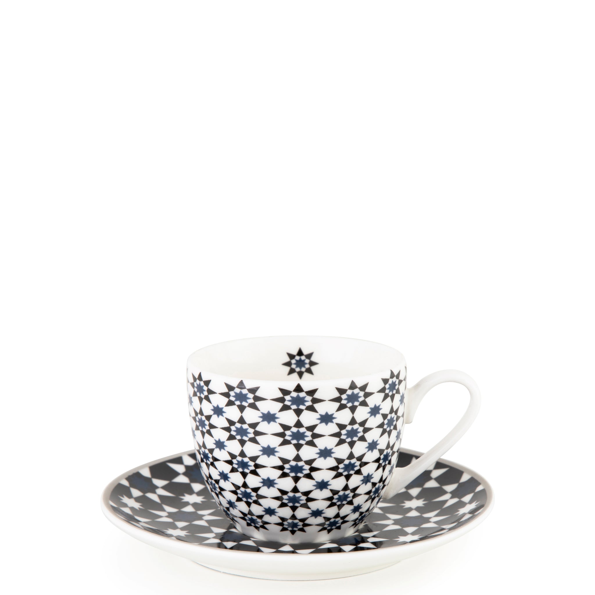 Images D'Orient Coffee Cup Saucer Kaokab 90 ml Set of 4 Porcelain POR-920024