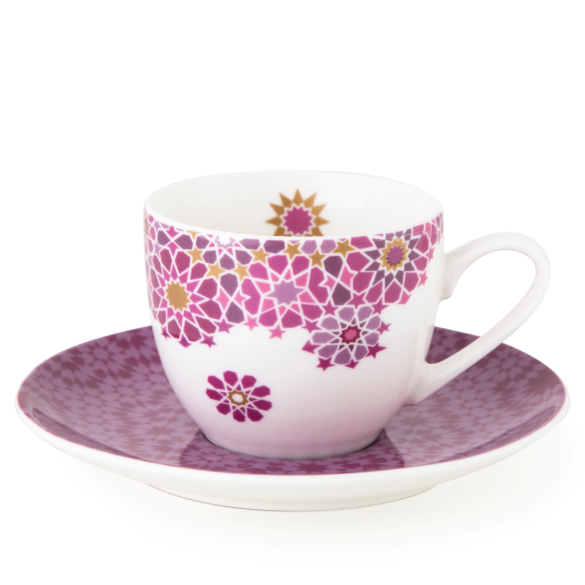 Images D'Orient Coffee Cup Saucer Moucharabieh Parme 90 ml Set of 4 Porcelain POR-920014