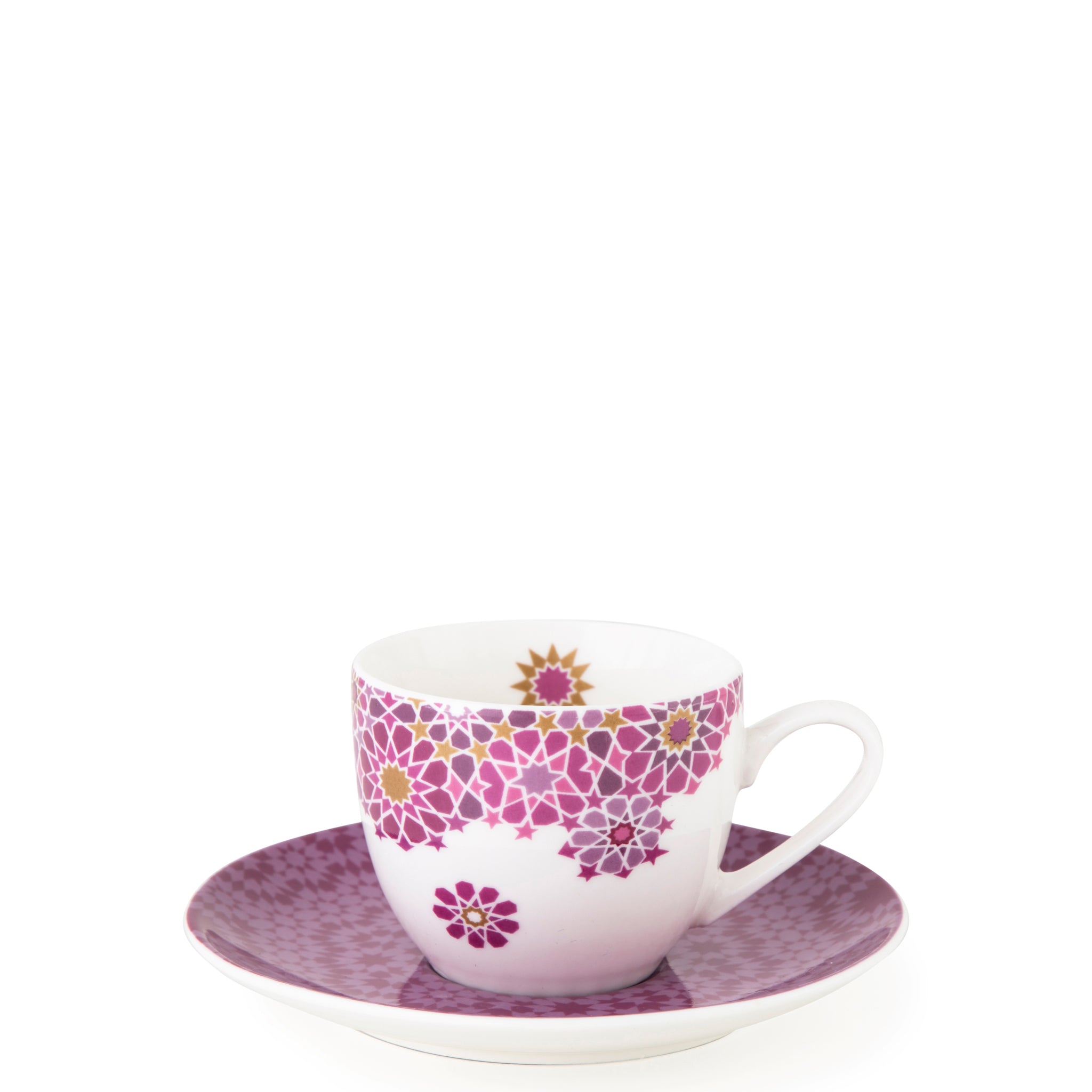 Images D'Orient Coffee Cup Saucer Moucharabieh Parme 90 ml Set of 4 Porcelain POR-920014